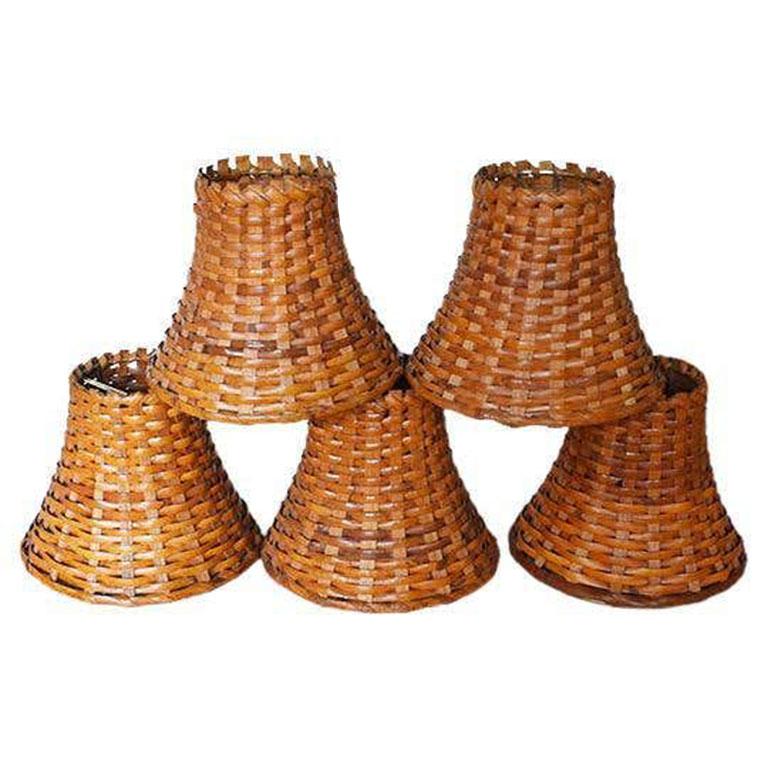 wicker chandelier shades