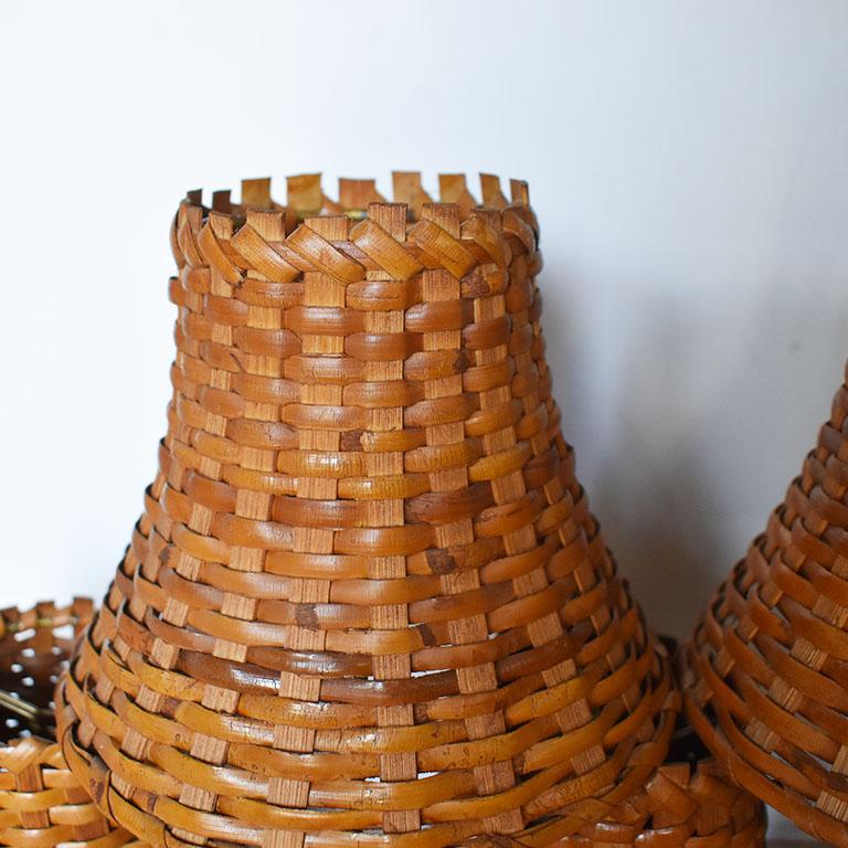 rattan chandelier shades