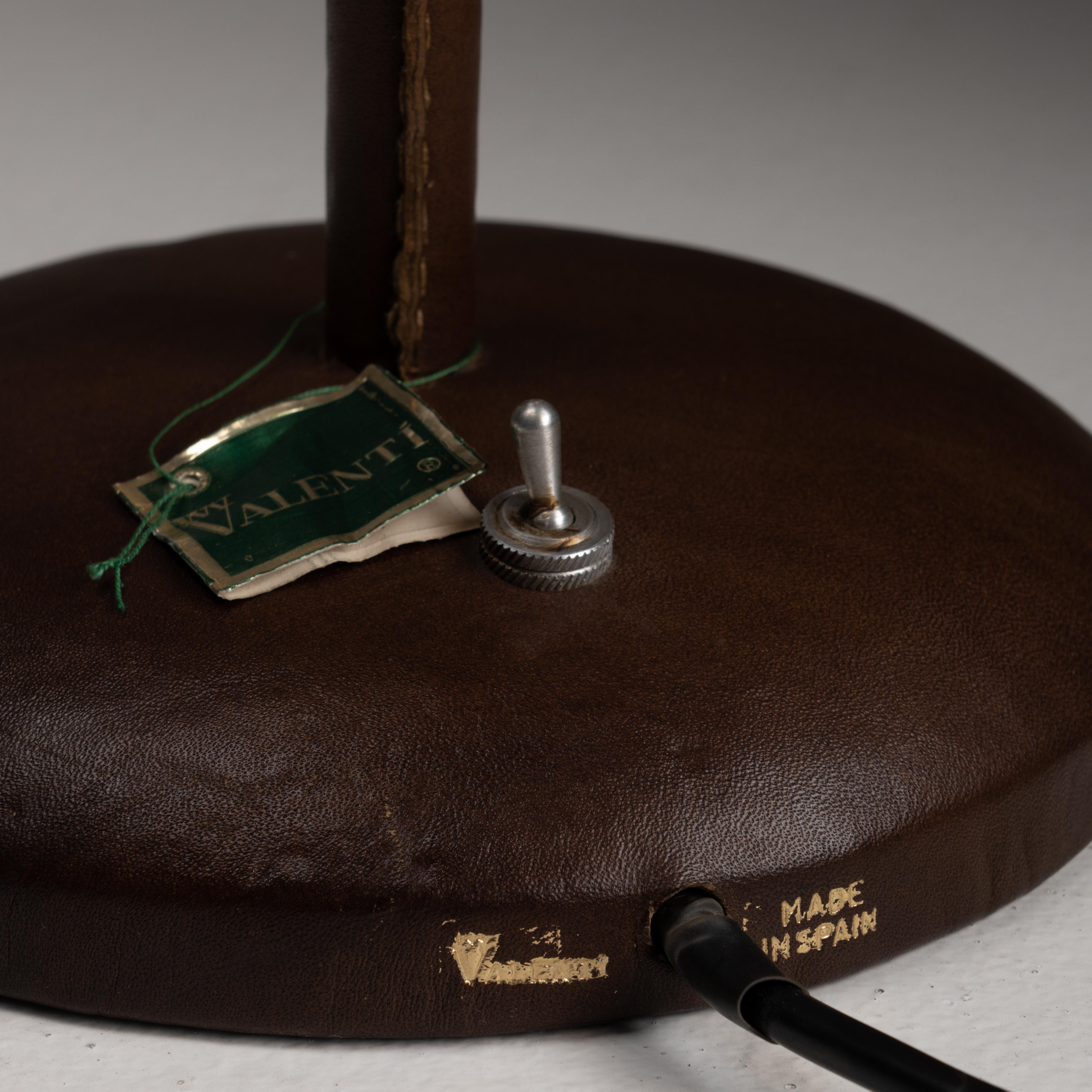 Late 20th Century Brown Leather Table Lamps by Valenti