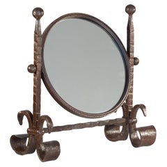 Brown wrought iron table mirror