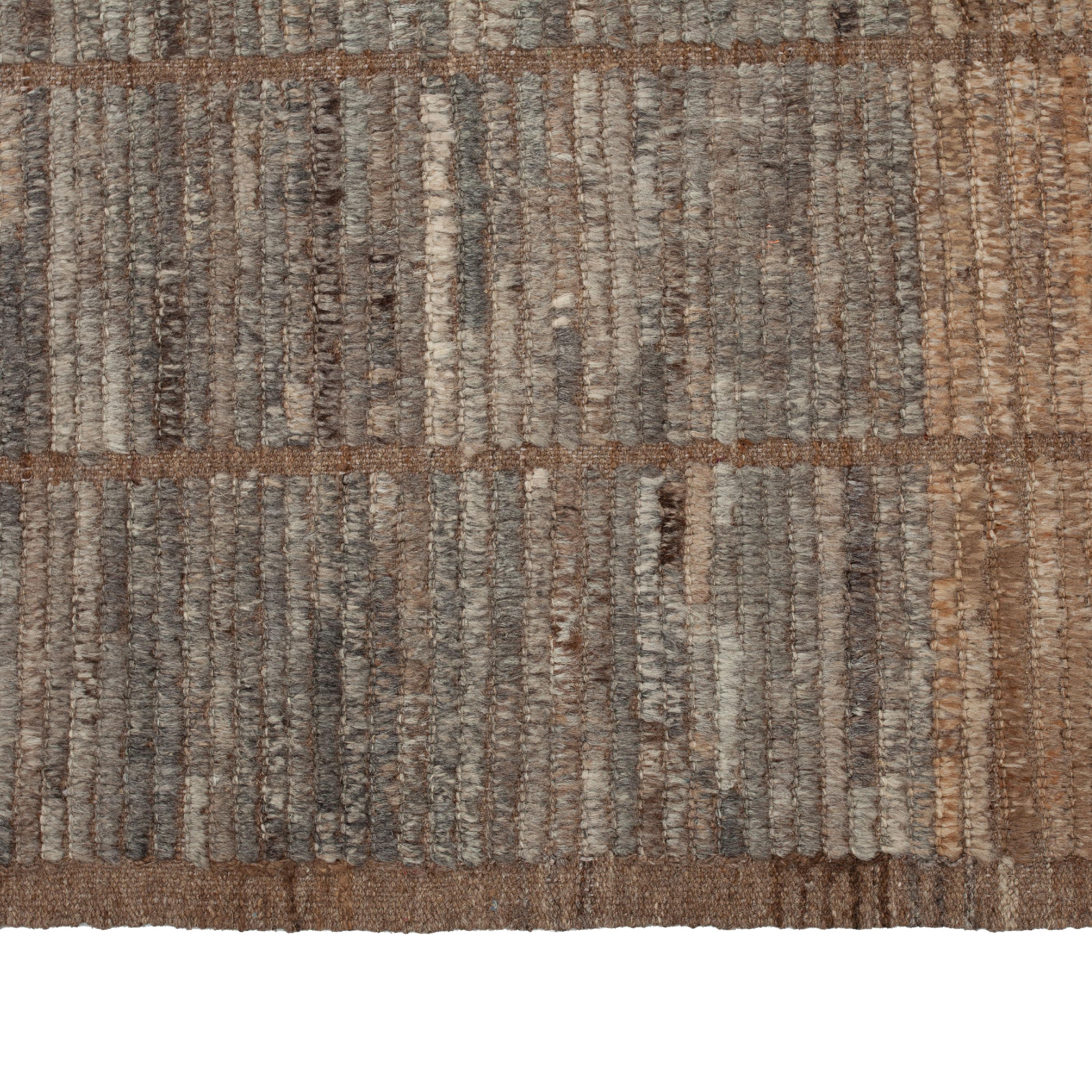 Noué à la main abc carpet Tapis en laine moderne Brown Zameen - 9'5