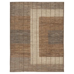 abc carpet Brown Zameen Modern Wool Rug - 9'5" x 12'