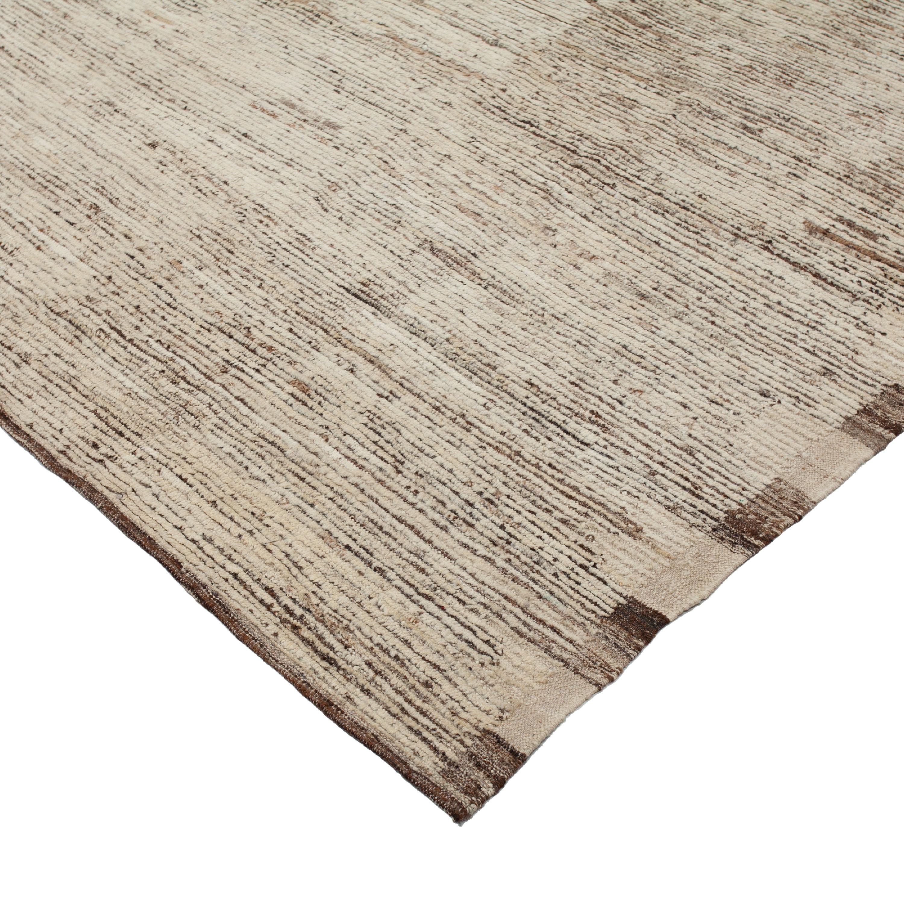 Mid-Century Modern Abc carpet Brown Tapis en laine moderne Zameen - 9'8