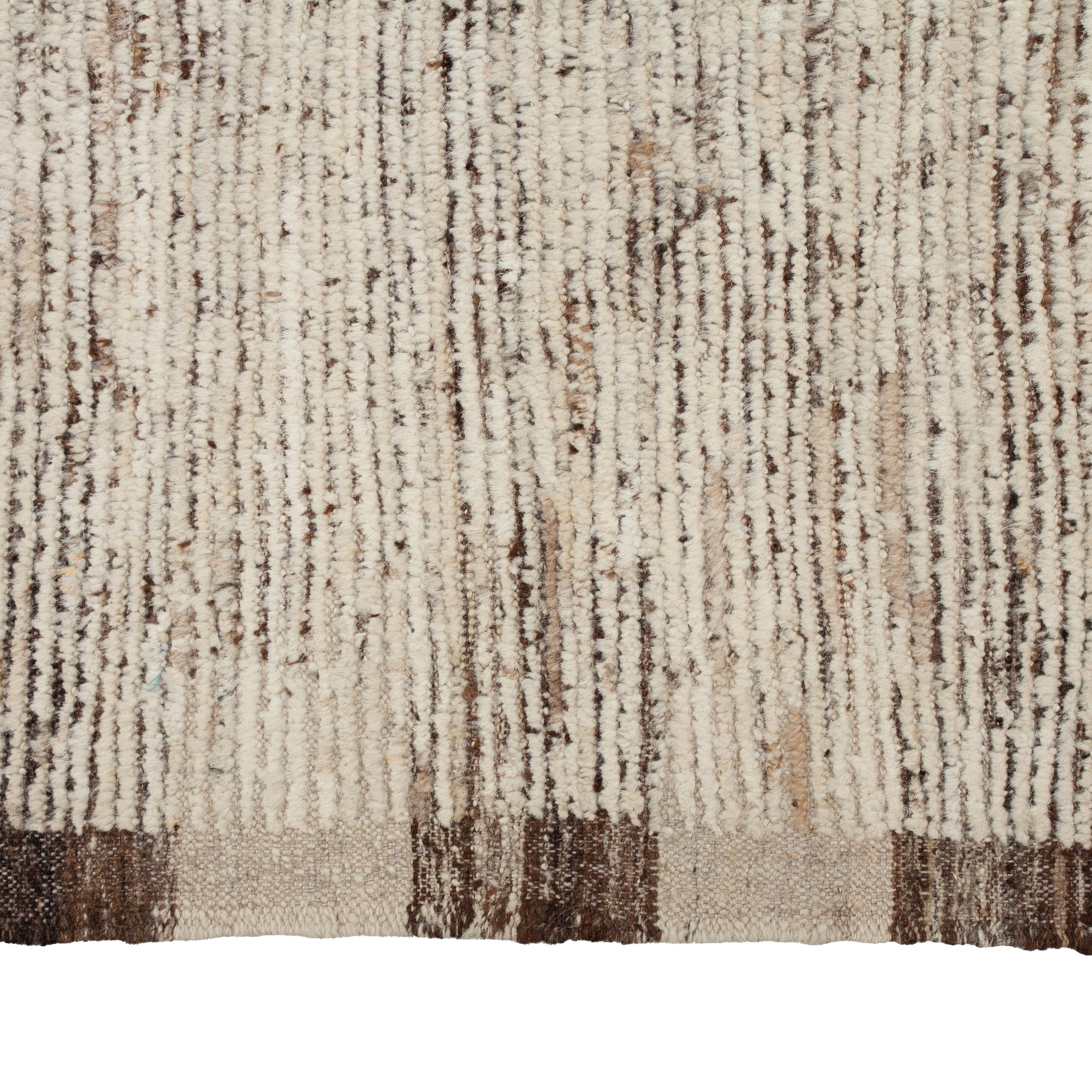Noué à la main Abc carpet Brown Tapis en laine moderne Zameen - 9'8