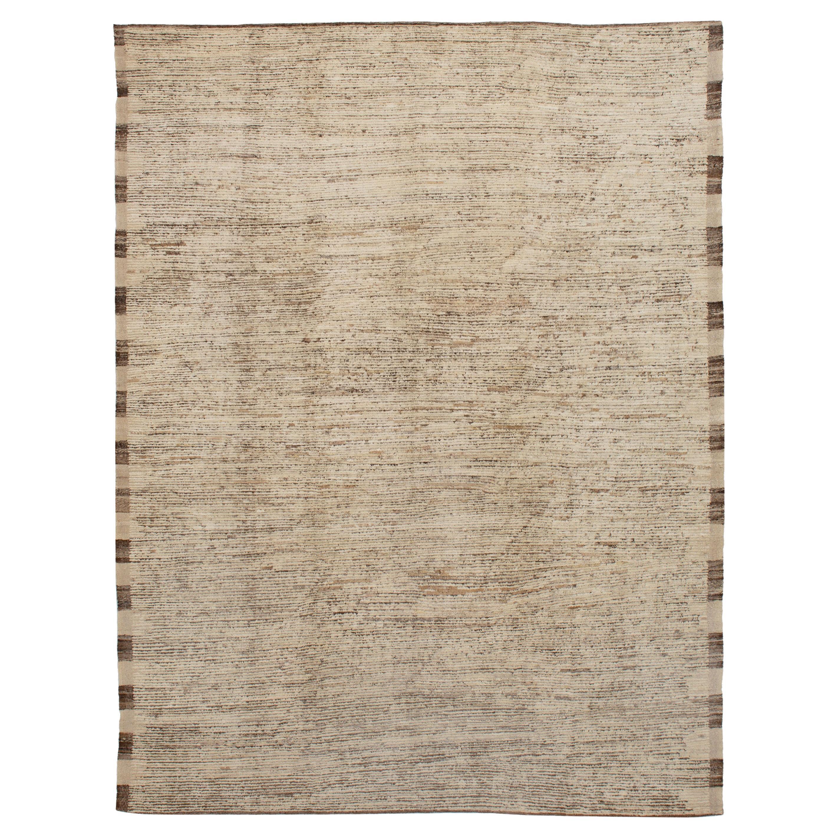 Abc carpet Brown Tapis en laine moderne Zameen - 9'8" x 12'6" Succès