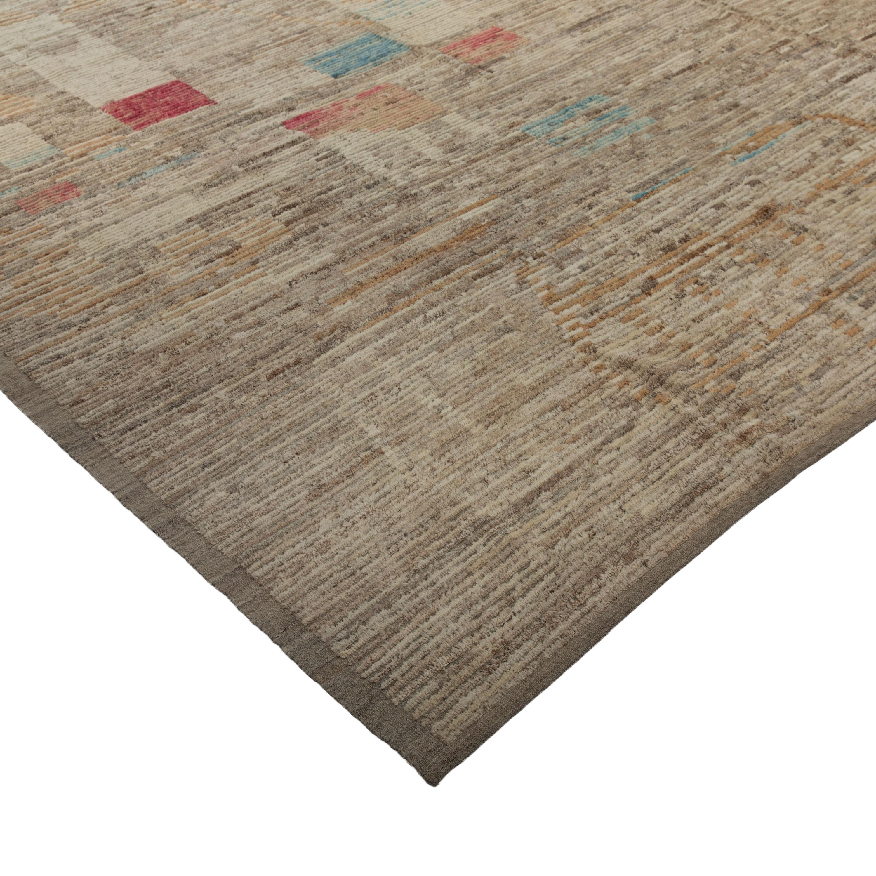 Mid-Century Modern abc carpet Brown Zameen Transitional Wool Rug- 10'11