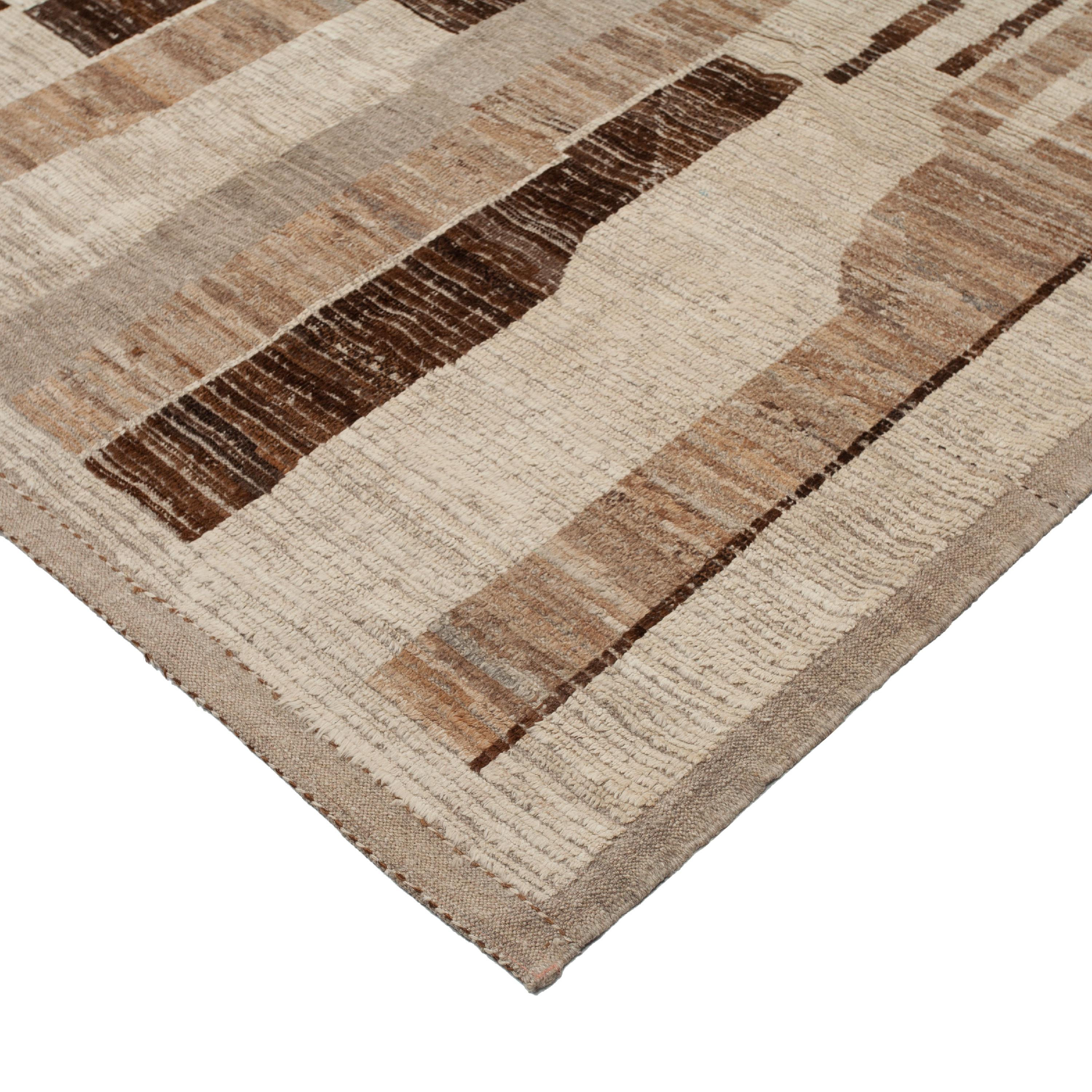 Mid-Century Modern abc carpet Brown Zameen Transitional Wool Rug - 10'5