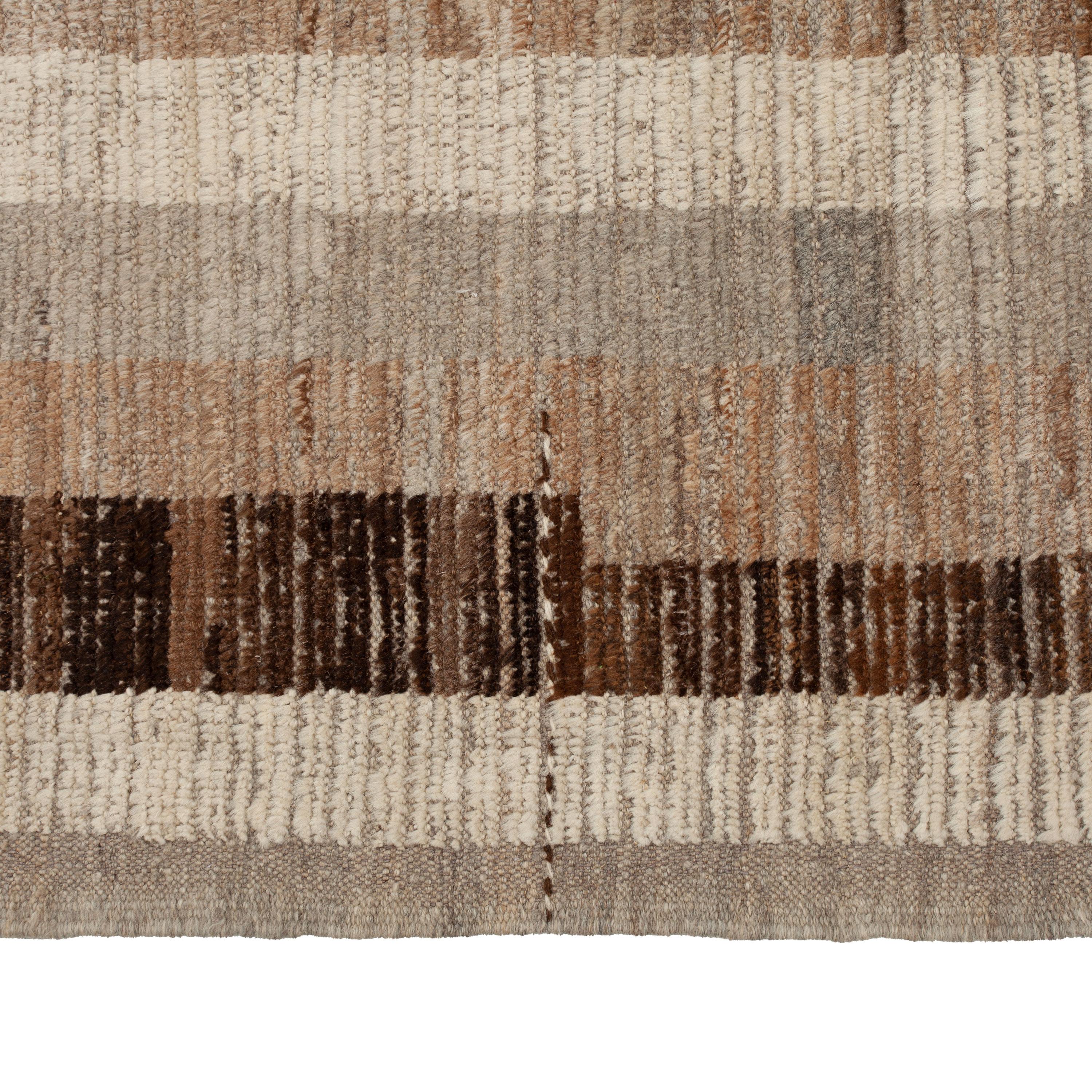 Hand-Knotted abc carpet Brown Zameen Transitional Wool Rug - 10'5
