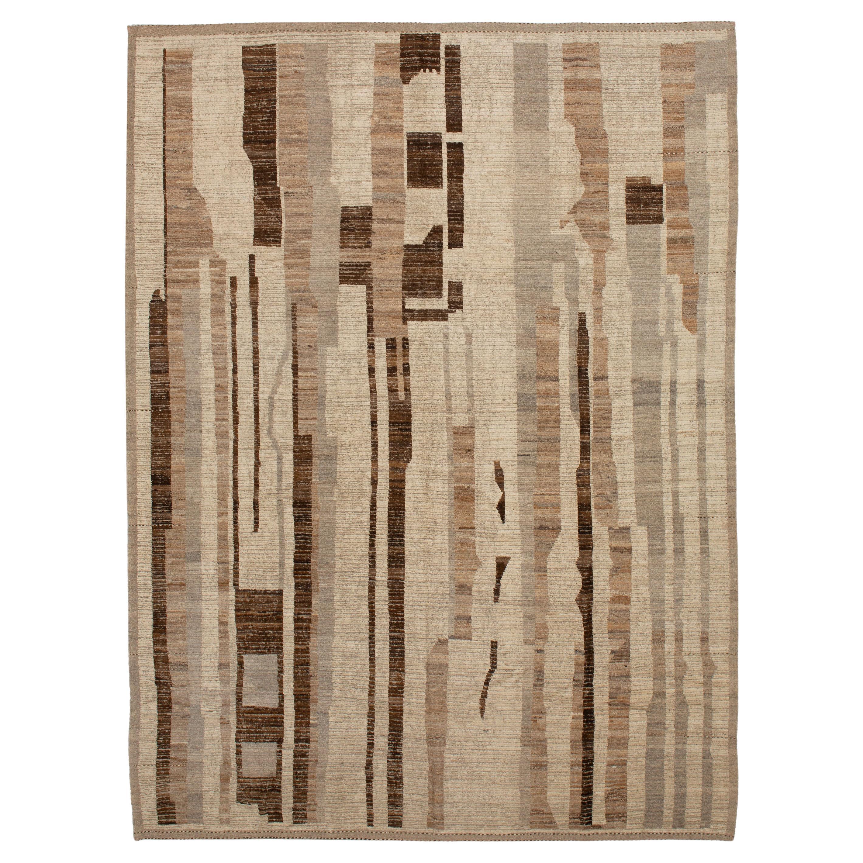 Abc carpet Brown Tapis de laine transitionnel Zameen - 10'5" x 13'10".