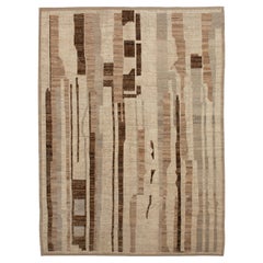 Brown Zameen Transitional Wool Rug - 10'5" x 13'10"