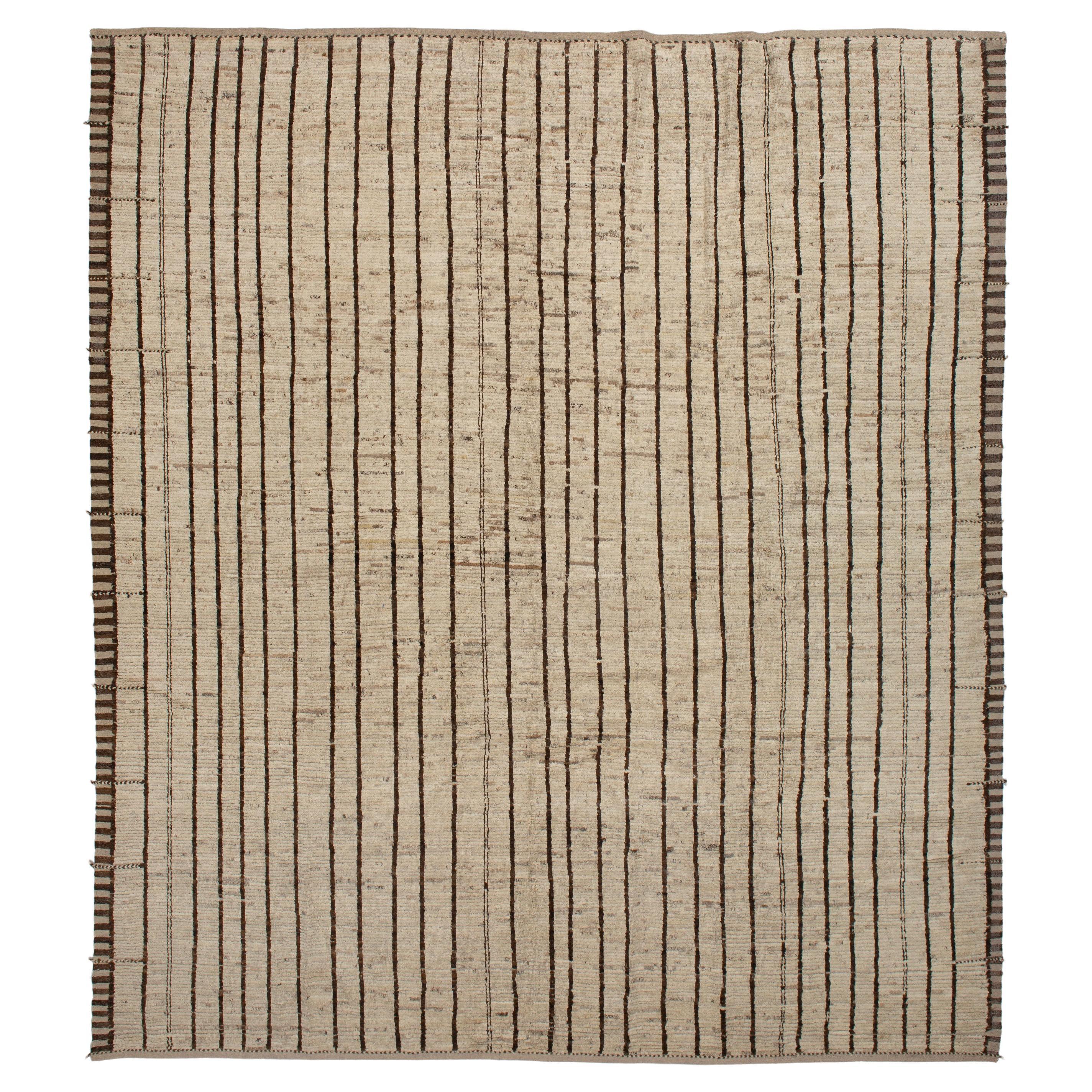 abc carpet Brown Tapis de laine transitionnel Zameen - 12'9" x 14'