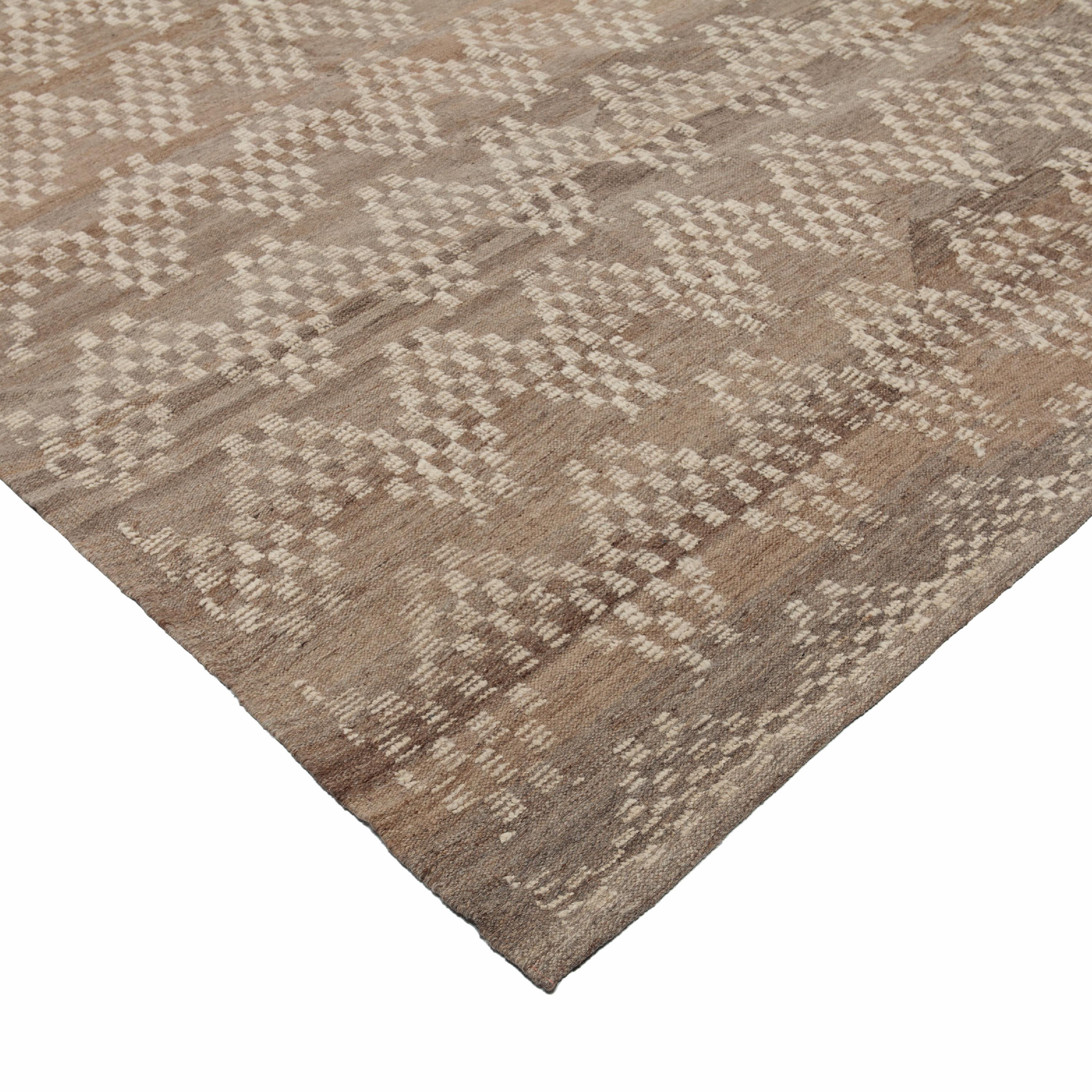 Mid-Century Modern abc carpet Brown Zameen Transitional Wool Rug - 13'8