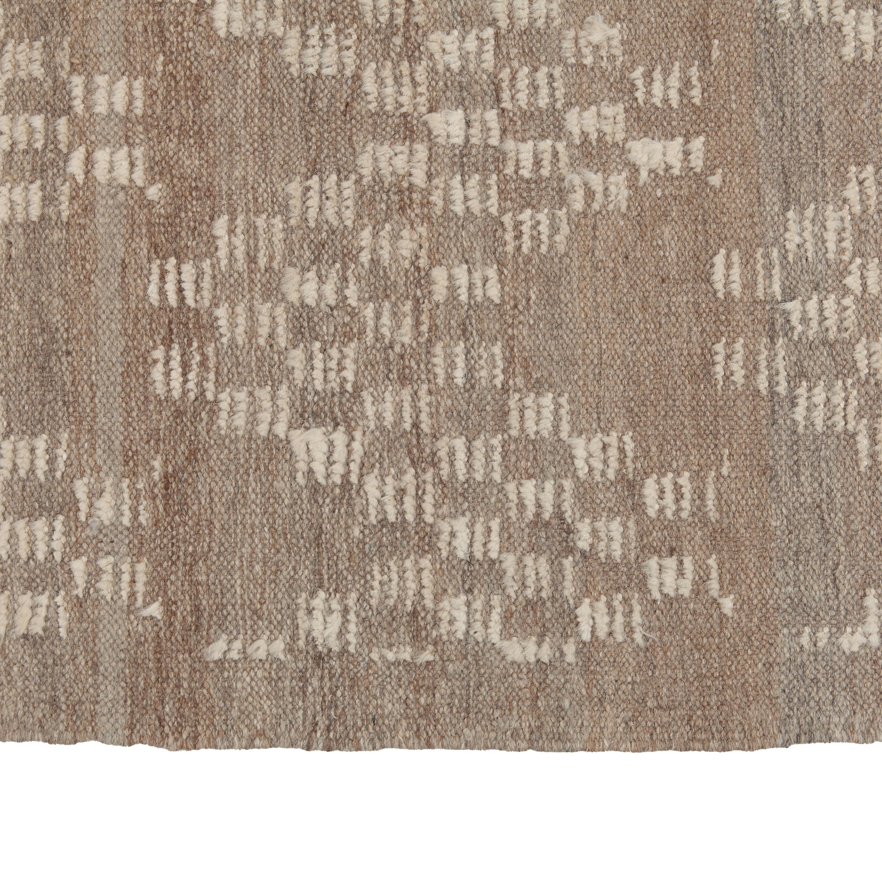 Hand-Knotted abc carpet Brown Zameen Transitional Wool Rug - 13'8