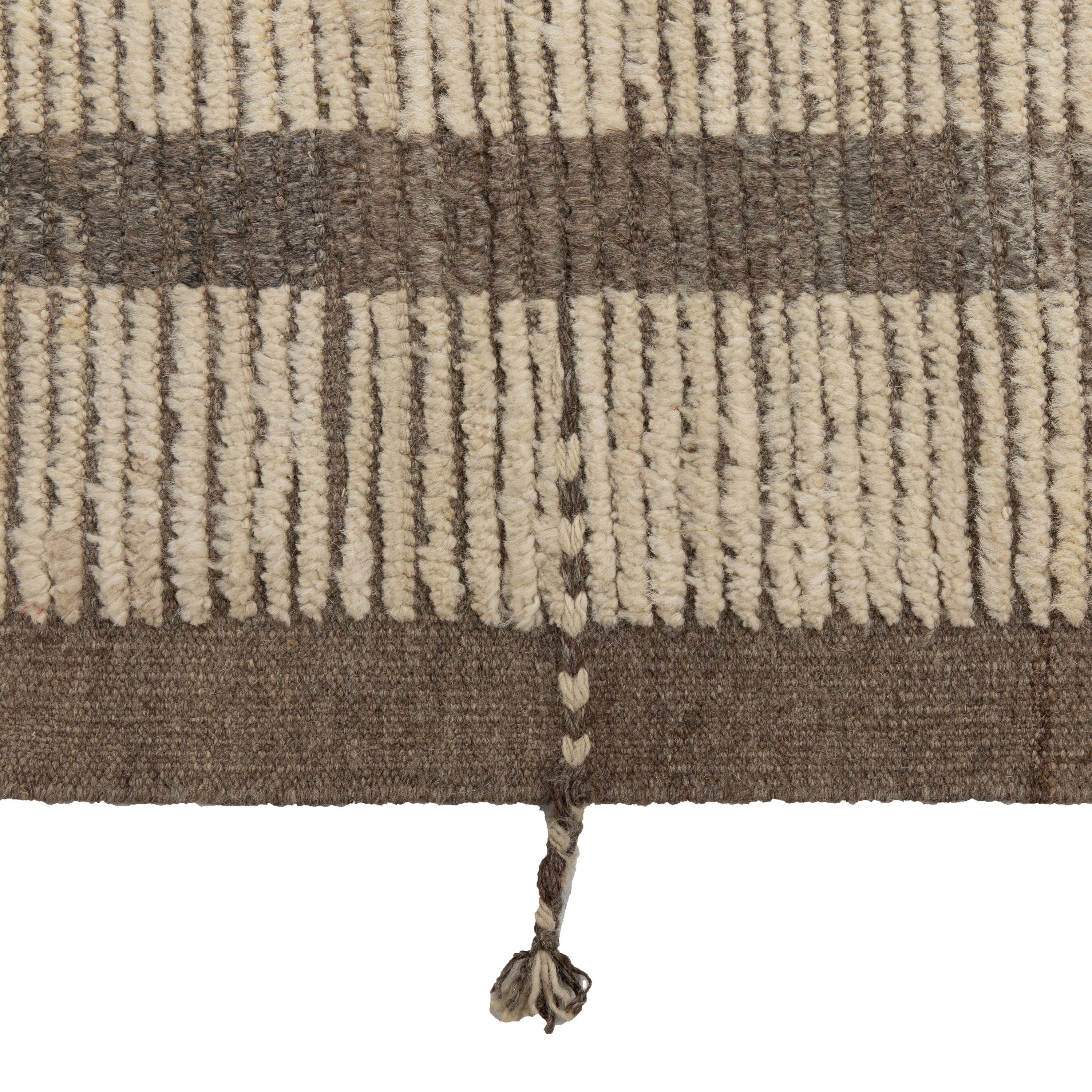 Hand-Knotted abc carpet Brown Zameen Transitional Wool Rug - 13'9
