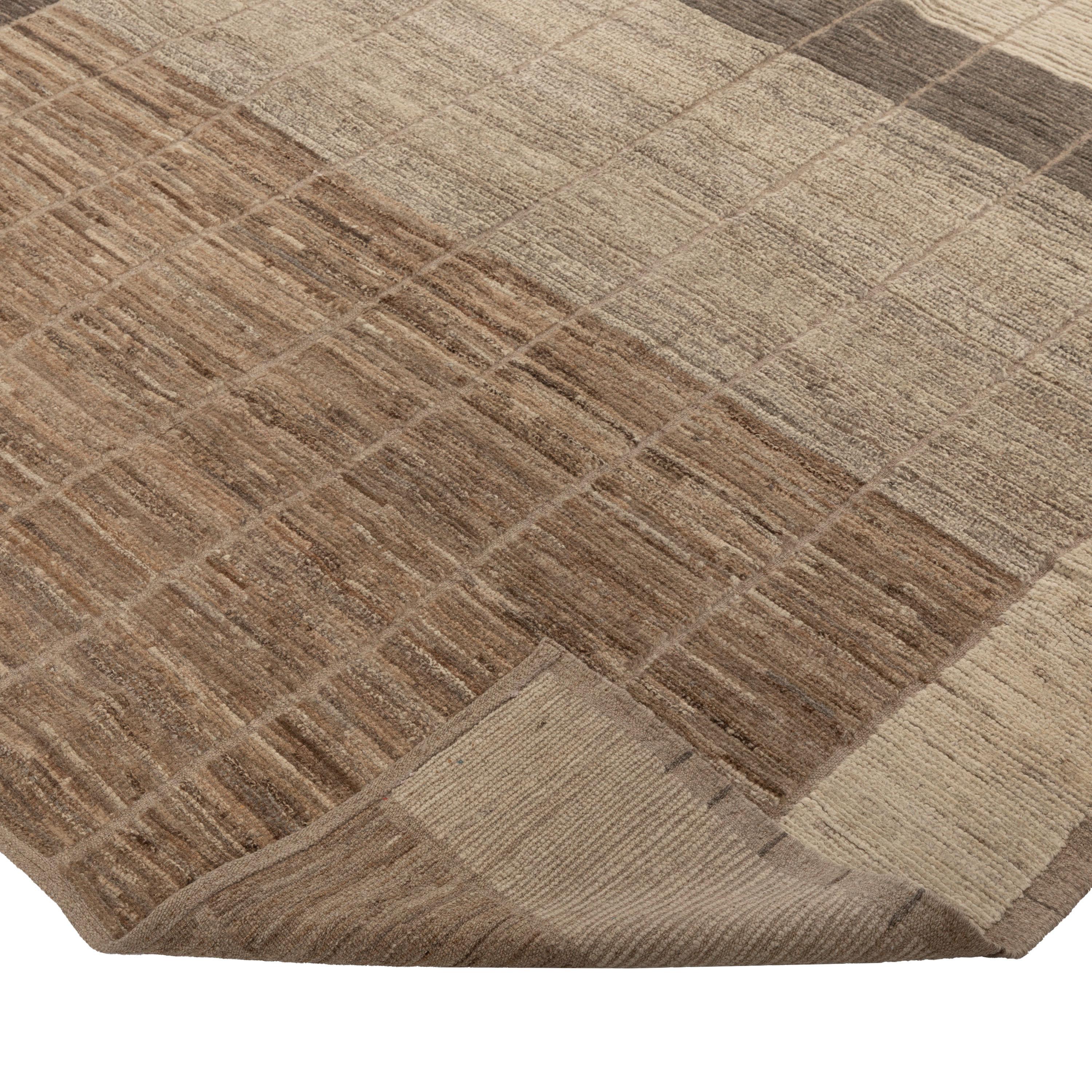 Afghan Abc carpet Brown Tapis de laine transitionnel Zameen - 6'4