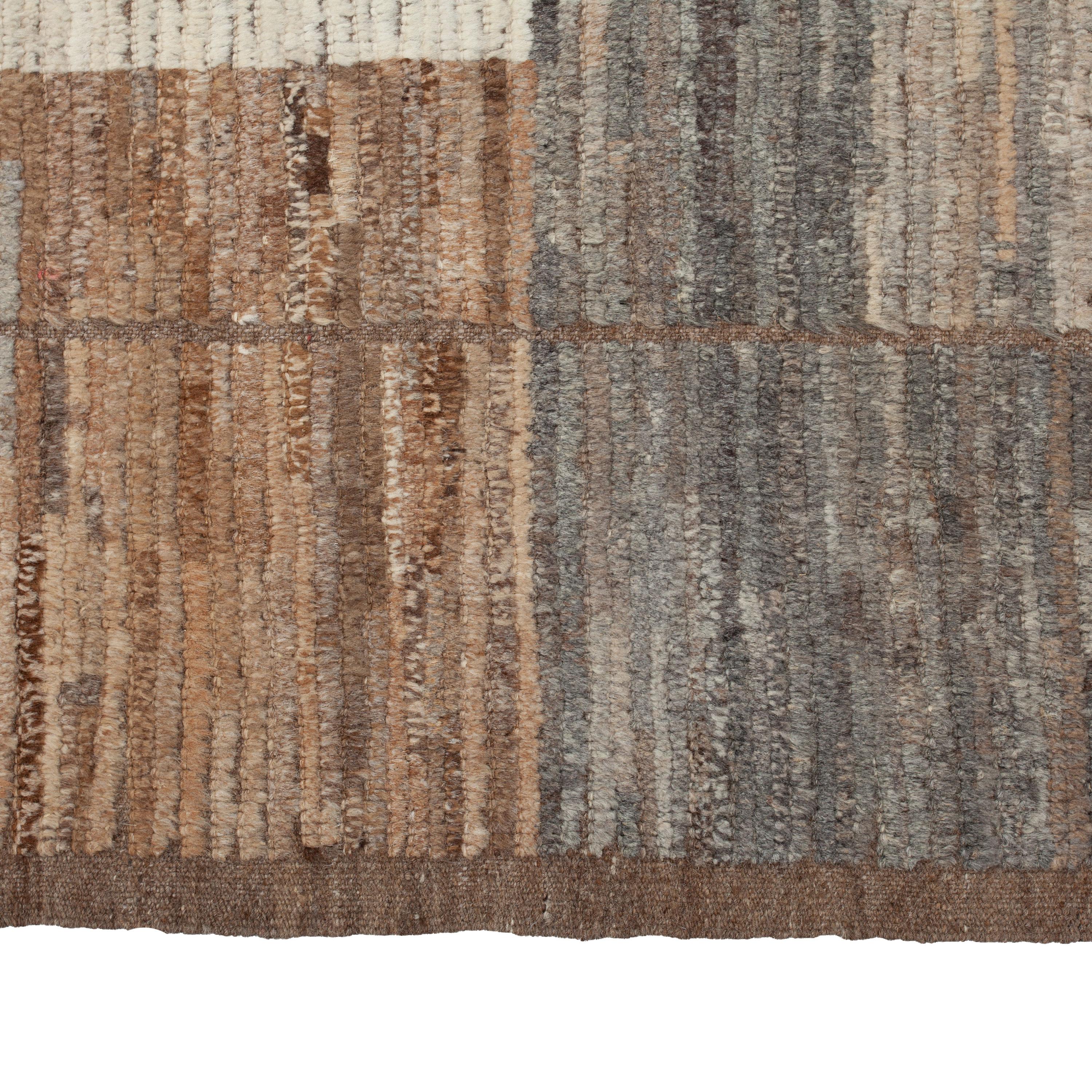 Hand-Knotted abc carpet Brown Zameen Transitional Wool Rug - 8'6