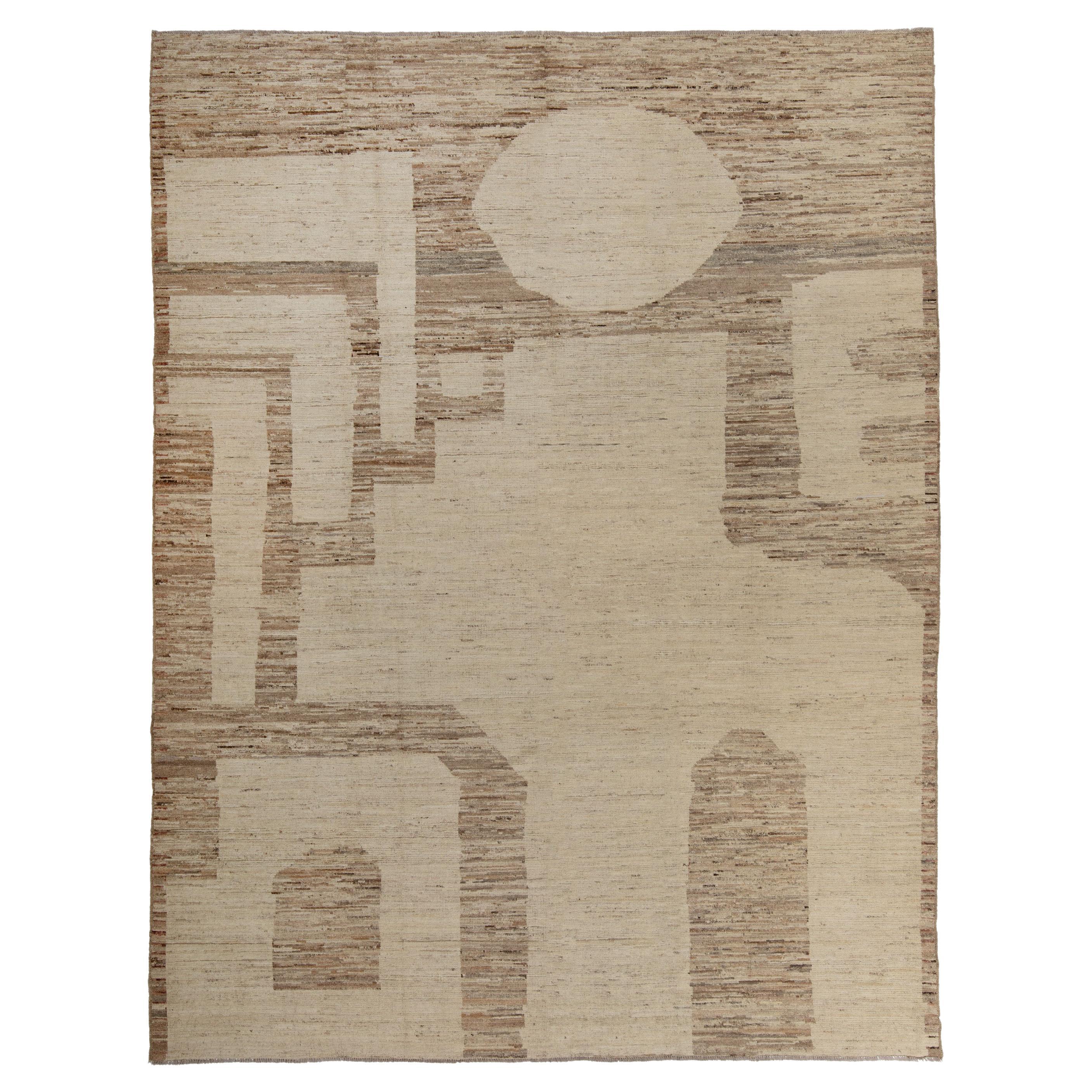 Abc carpet Brown Tapis de laine transitionnel Zameen - 9'5" x 12'3". en vente