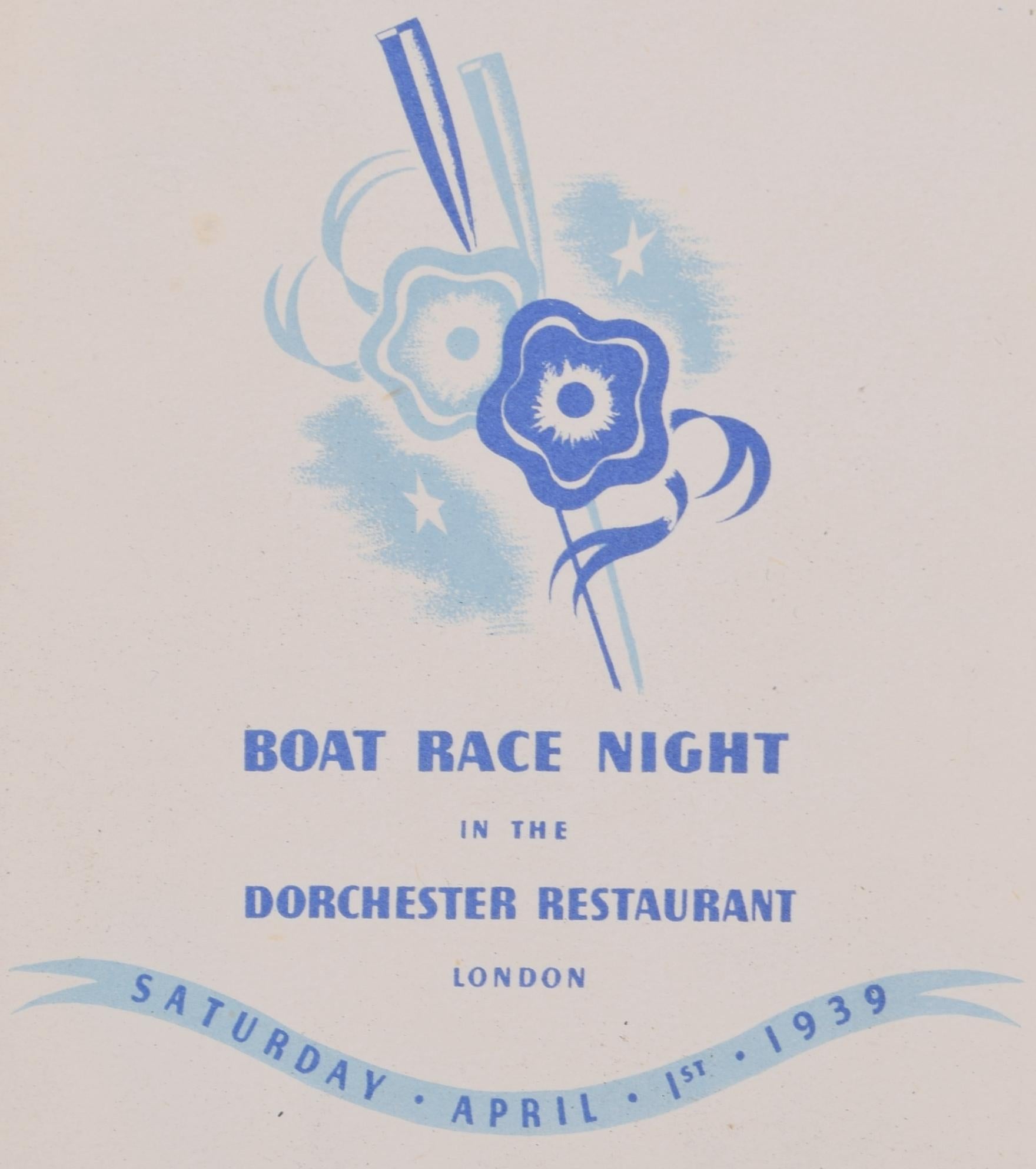 Boat Race at the Dorchester 1939 poster Oxford and Cambridge by Brownbridge 1