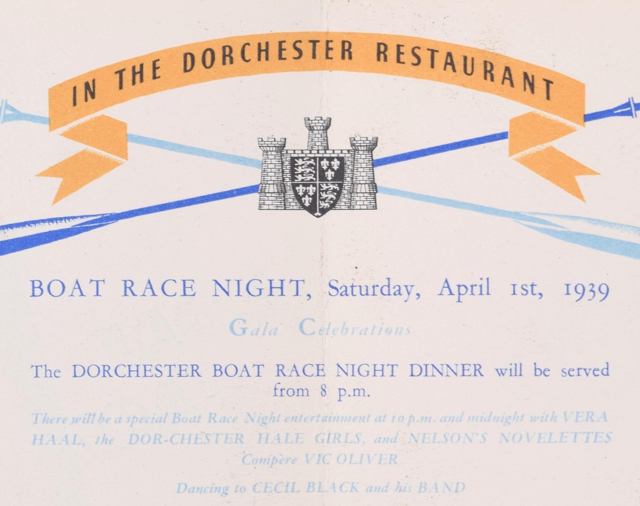 Boat Race at the Dorchester 1939 poster Oxford and Cambridge by Brownbridge 4