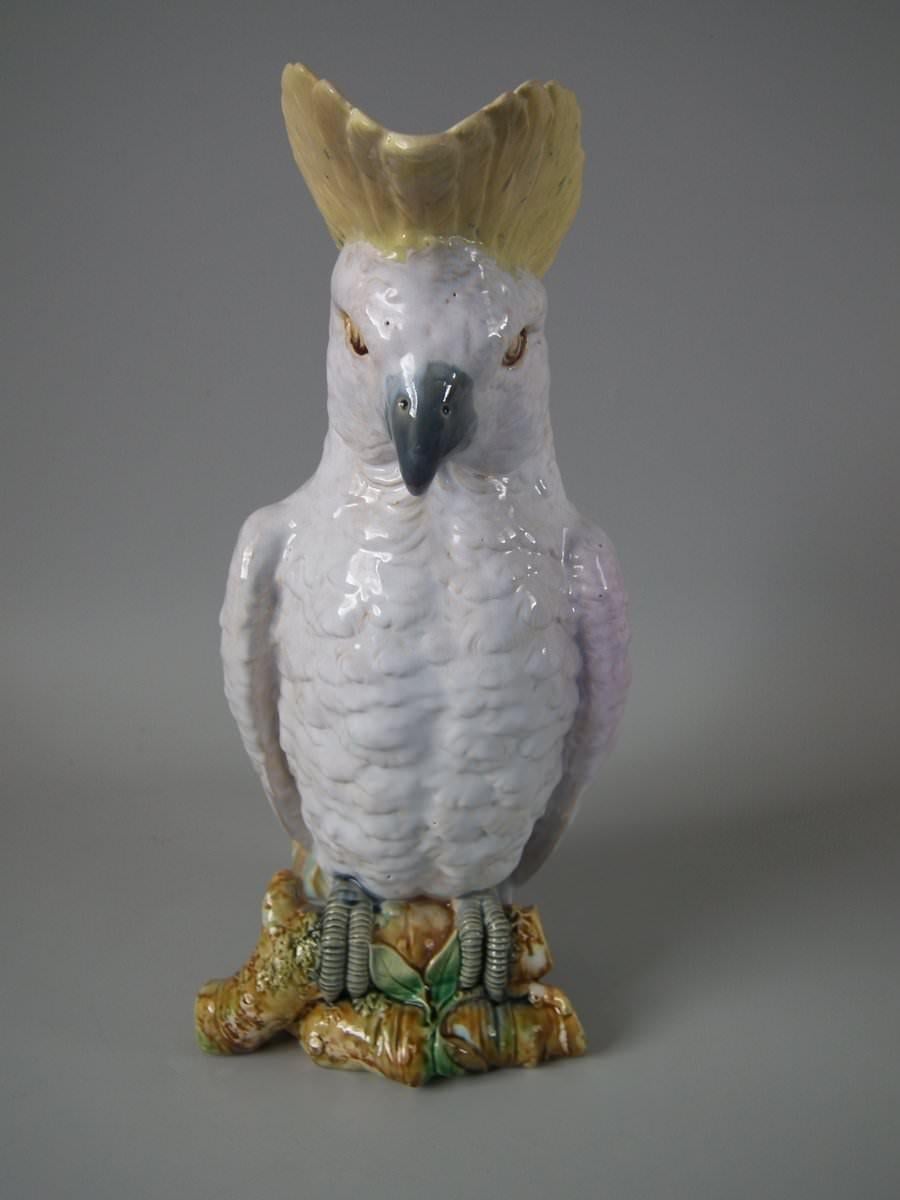 Brownfield Majolica Cockatoo Jug or Pitcher In Good Condition In Chelmsford, Essex