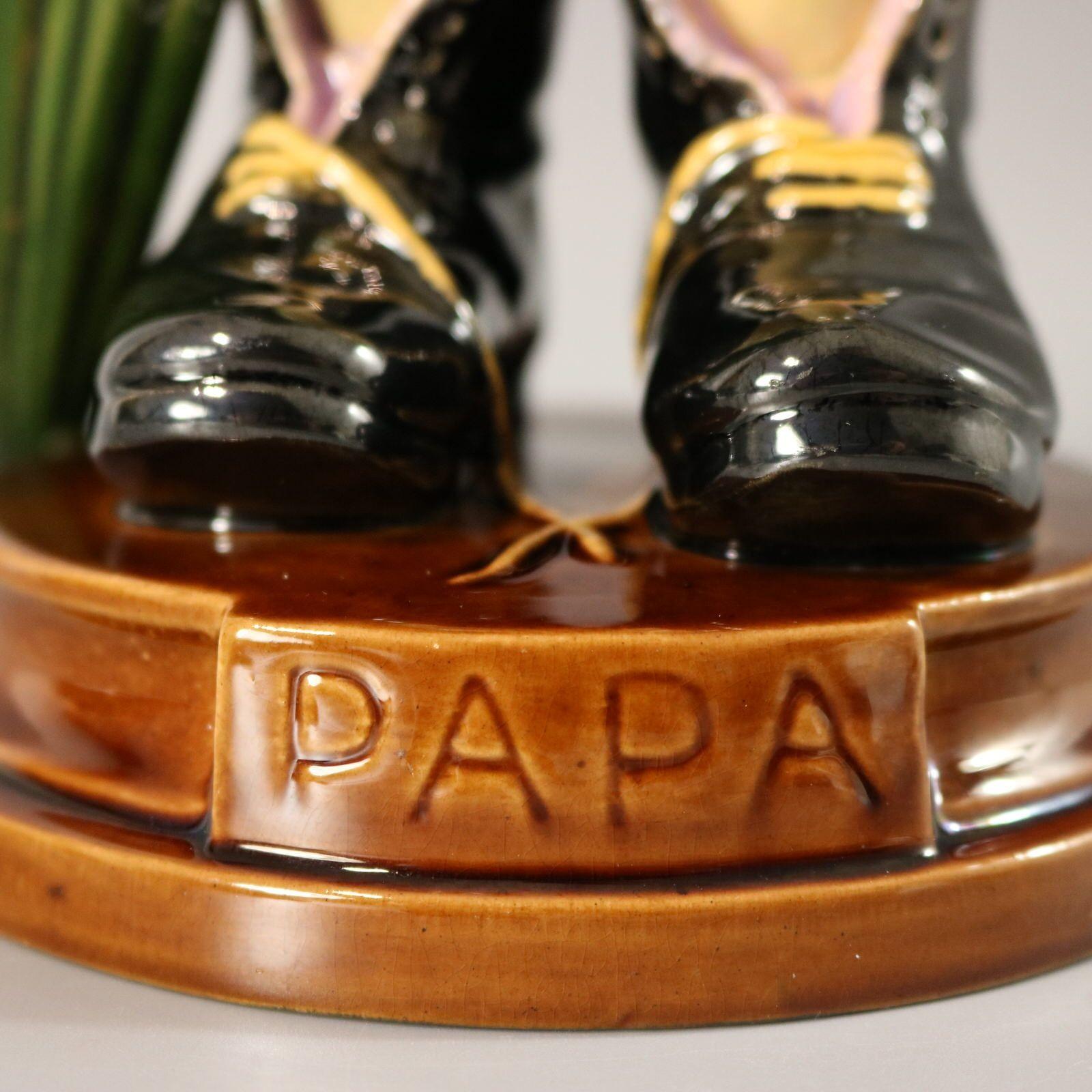 Brownfield Majolica Figure of a Child, Titled PAPA For Sale 7