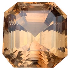 Brownish Golden Natural Topaz Pendant, Bracelet Loose Gemstone 71.35 Ct Asscher