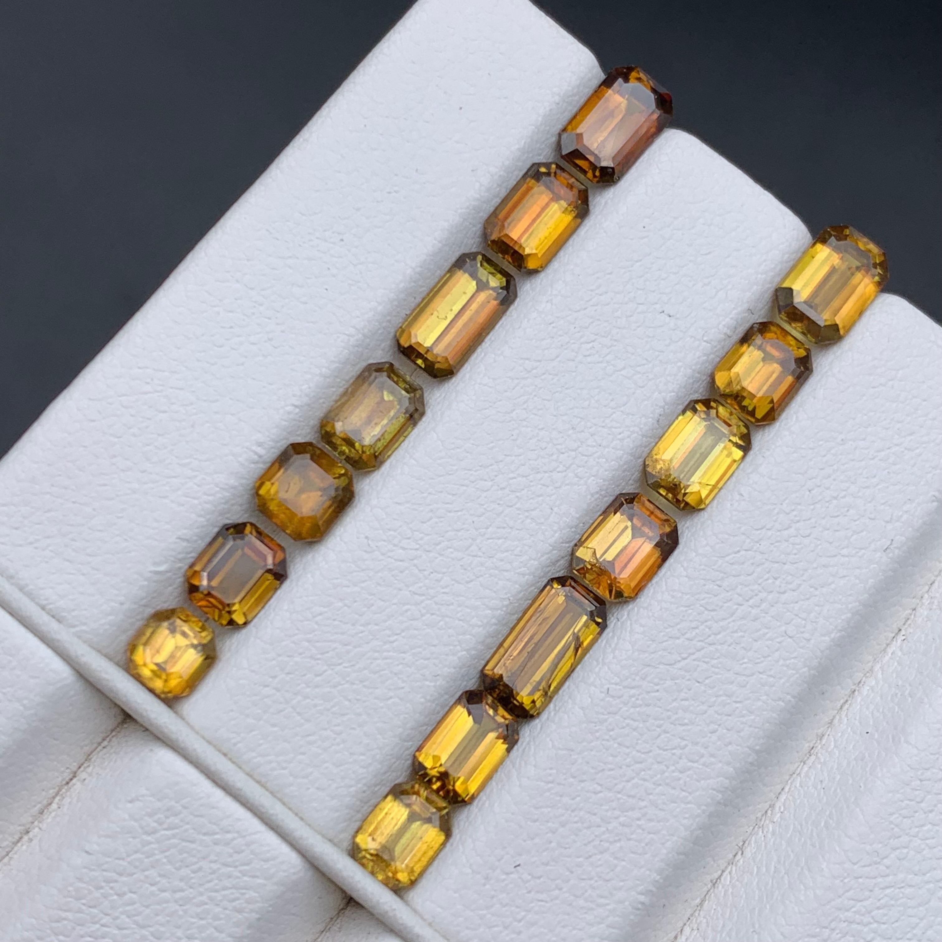 Brownish Yellow Natural Sphene/Titanite Loose Gemstones Lot 11.50 Ct for Jewelry For Sale 4