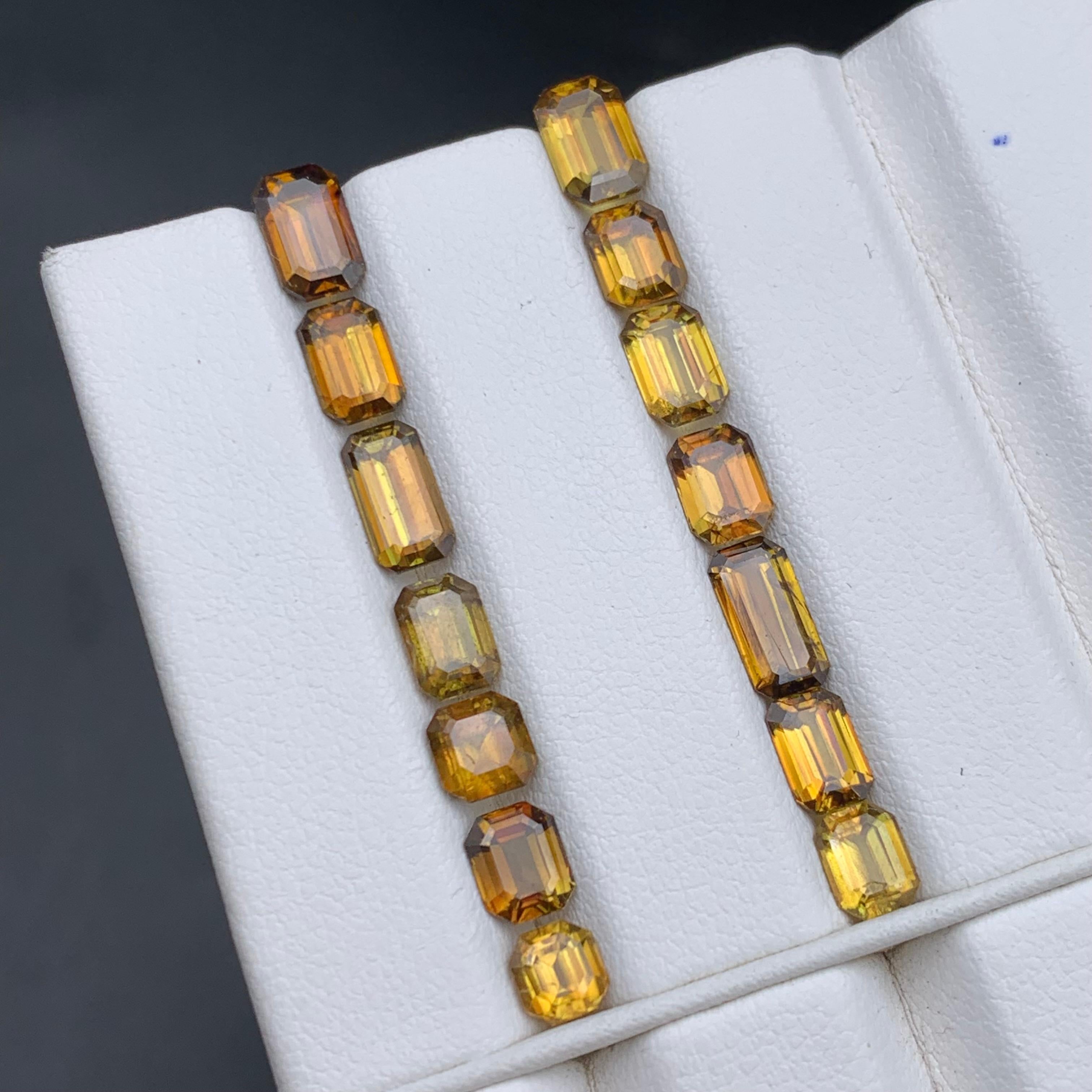 Brownish Yellow Natural Sphene/Titanite Loose Gemstones Lot 11.50 Ct for Jewelry For Sale 5