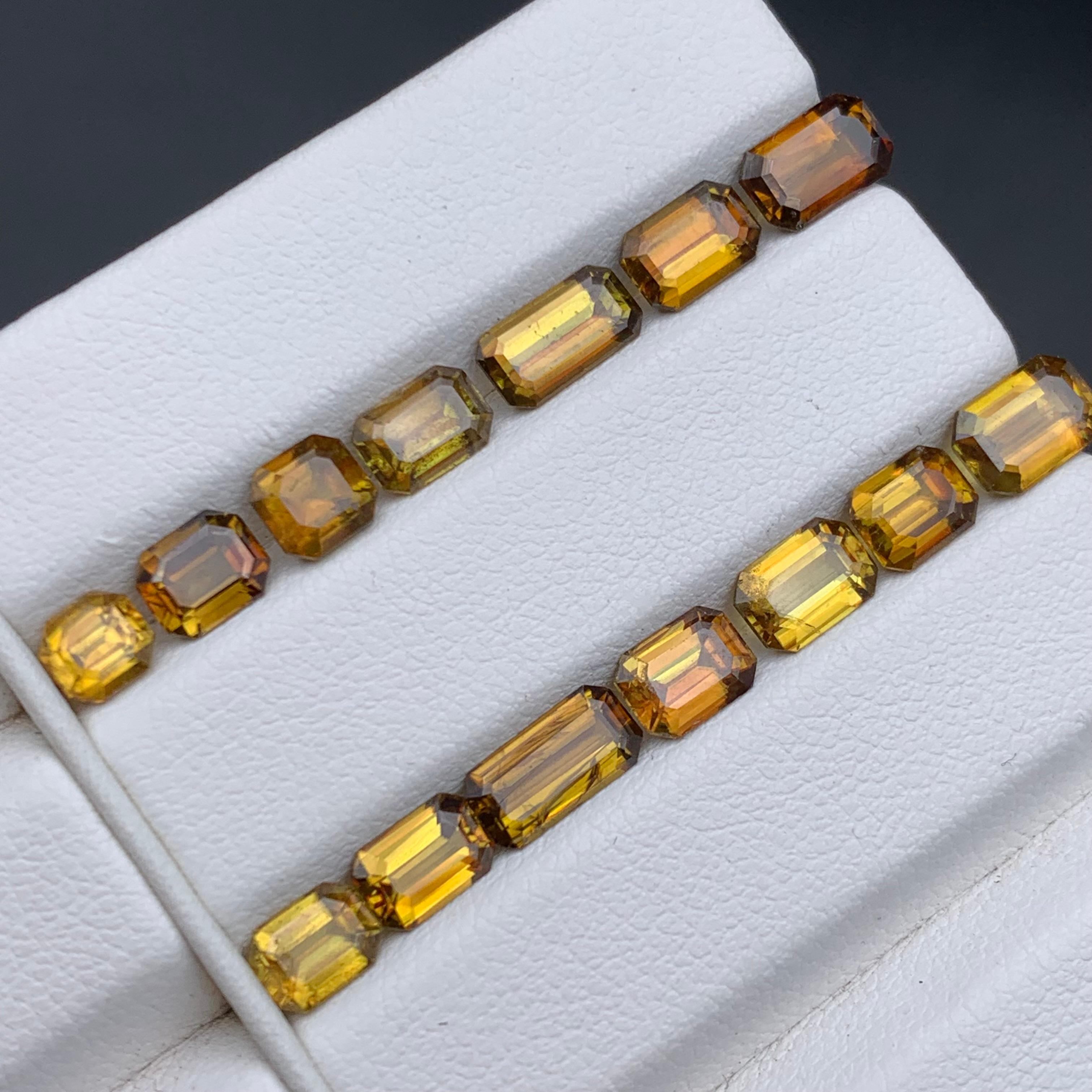 Brownish Yellow Natural Sphene/Titanite Loose Gemstones Lot 11.50 Ct for Jewelry For Sale 6