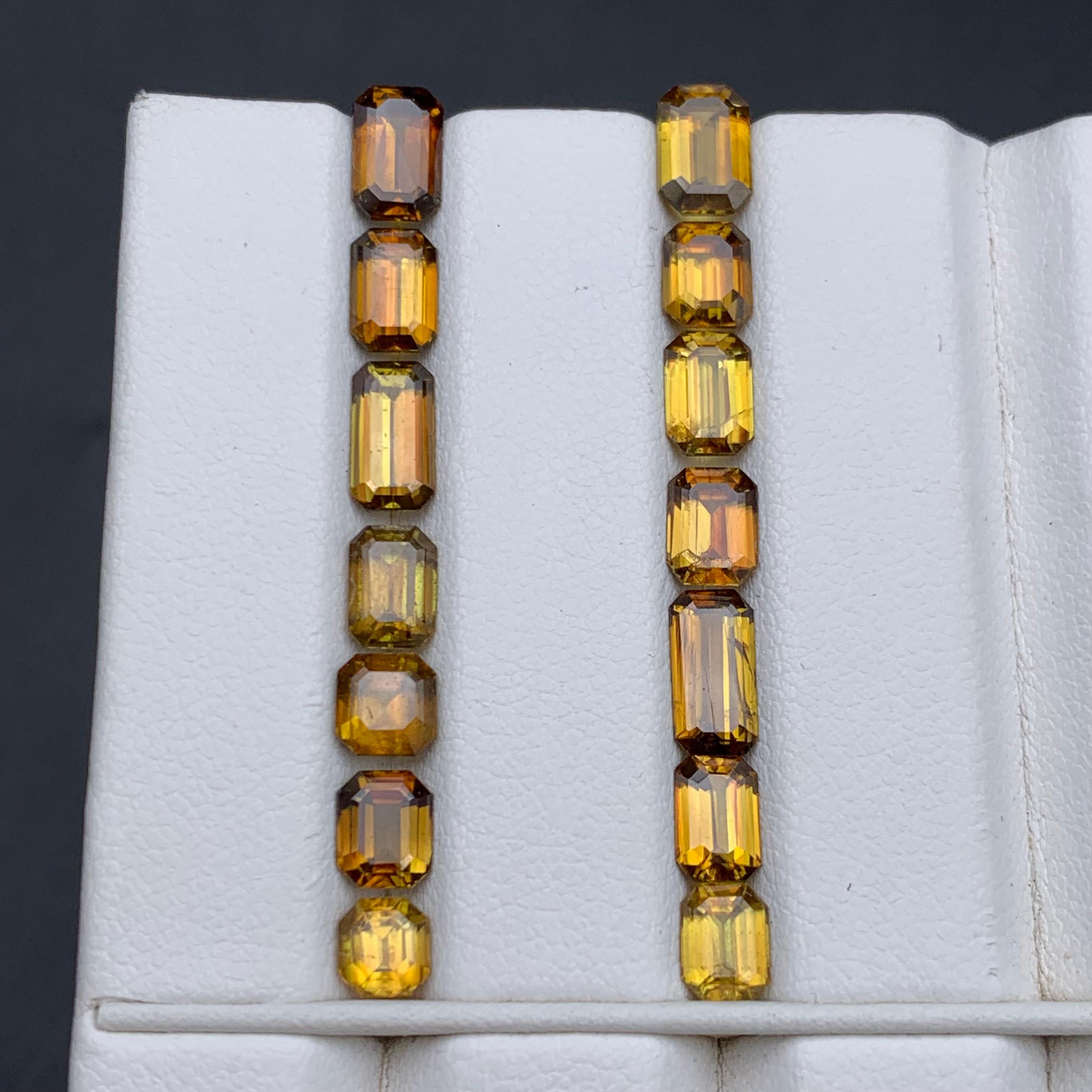 Brownish Yellow Natural Sphene/Titanite Loose Gemstones Lot 11.50 Ct for Jewelry For Sale 2