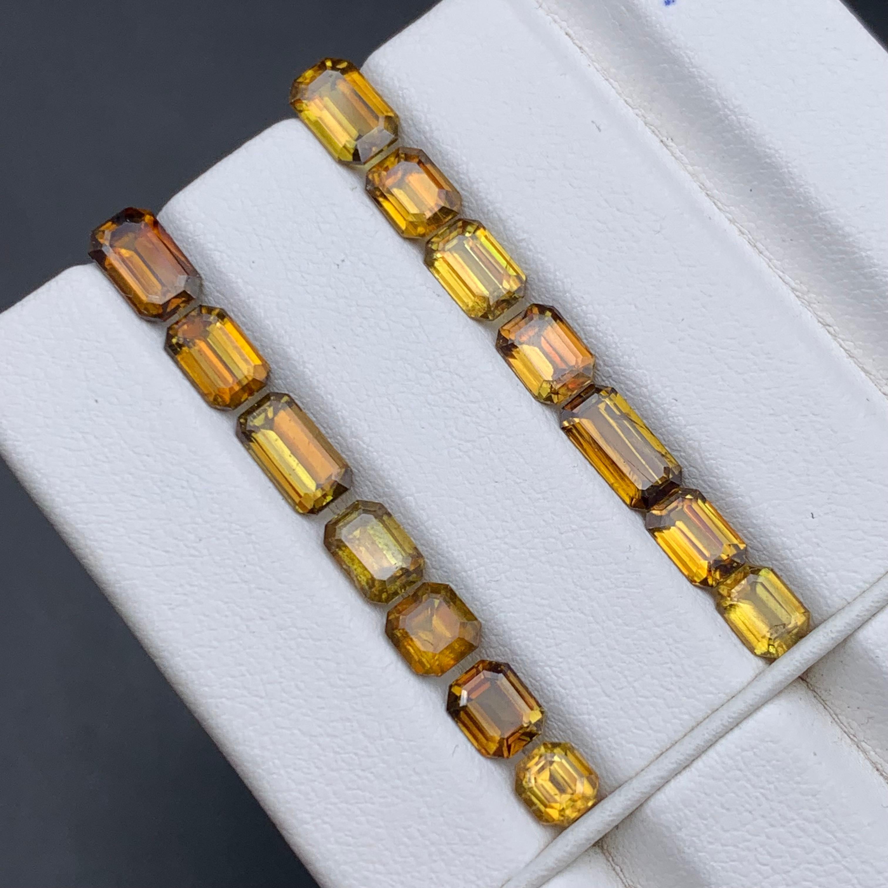 Brownish Yellow Natural Sphene/Titanite Loose Gemstones Lot 11.50 Ct for Jewelry For Sale 3