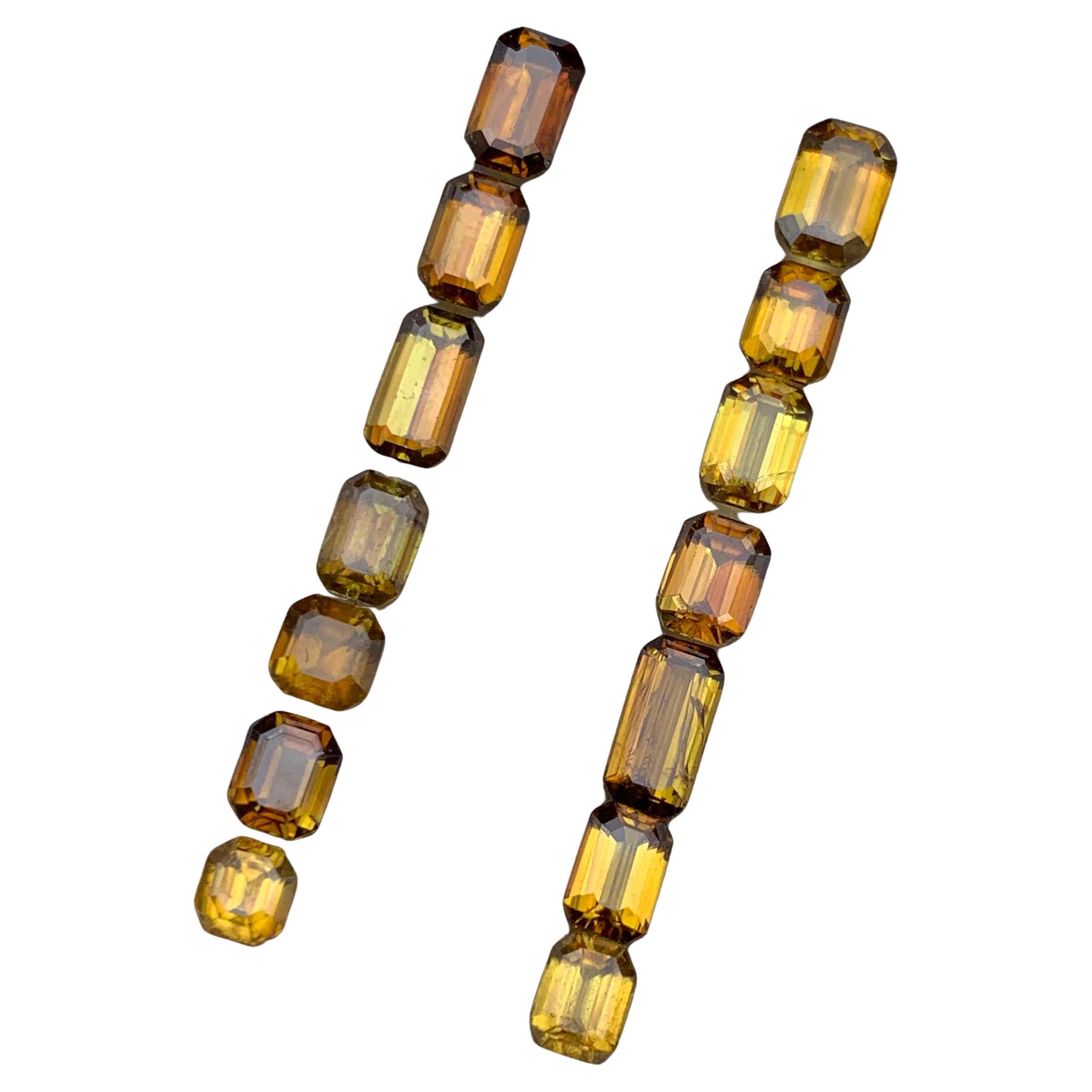 Brownish Yellow Natural Sphene/Titanite Loose Gemstones Lot 11.50 Ct for Jewelry For Sale