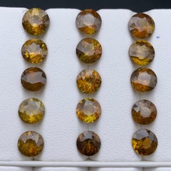 Brownish Yellow Natural Sphene/Titanite Loose Gemstones Lot 24.40 Ct Round-Jewel