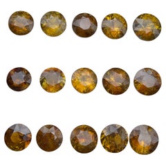 Bräunlich gelbe natürliche Sphene/Titanit Lose Edelsteine Los 24.40 Ct Rund-Juwel