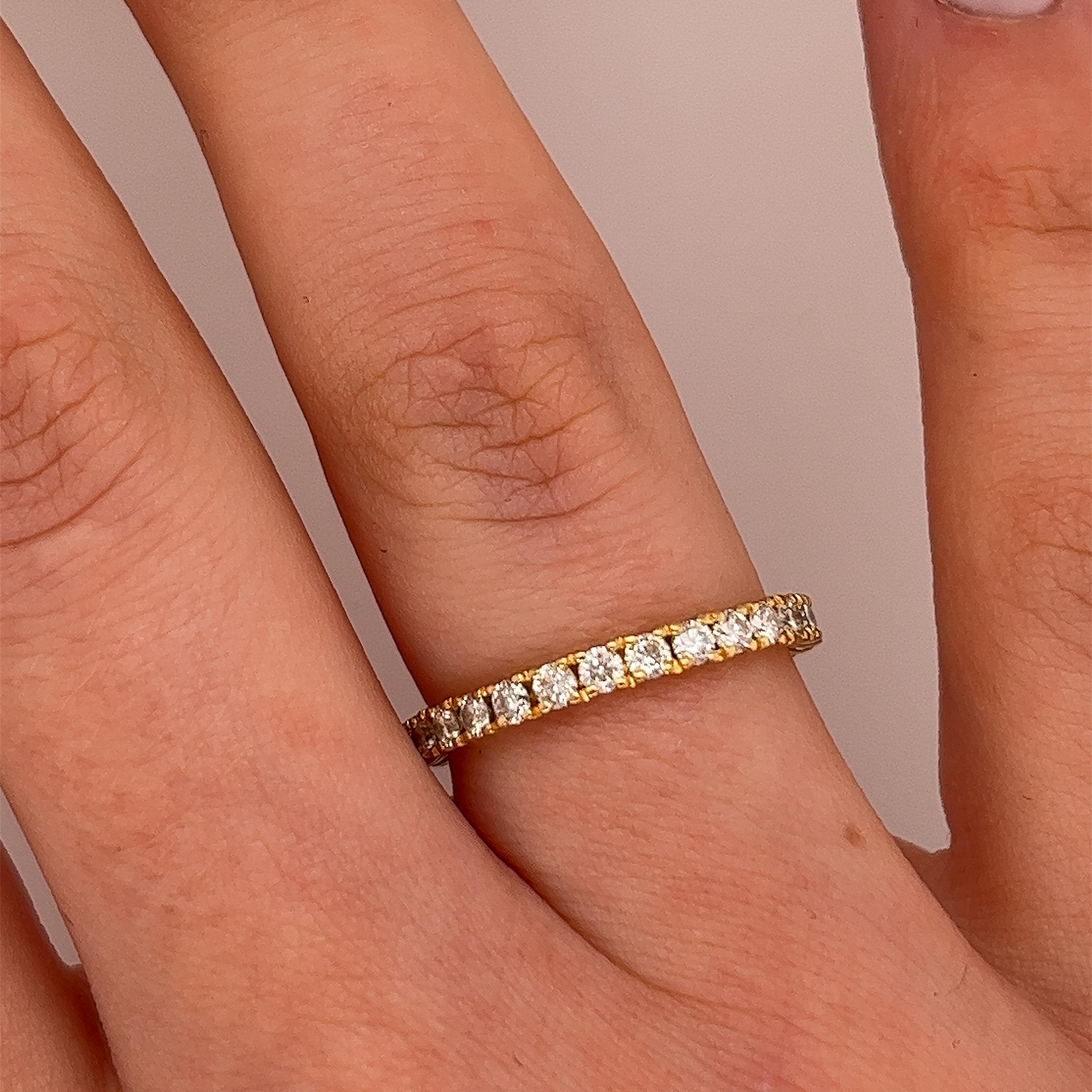 Browns 18ct Yellow Gold Diamond Full Eternity Ring Set With 0.90ct For Sale 3