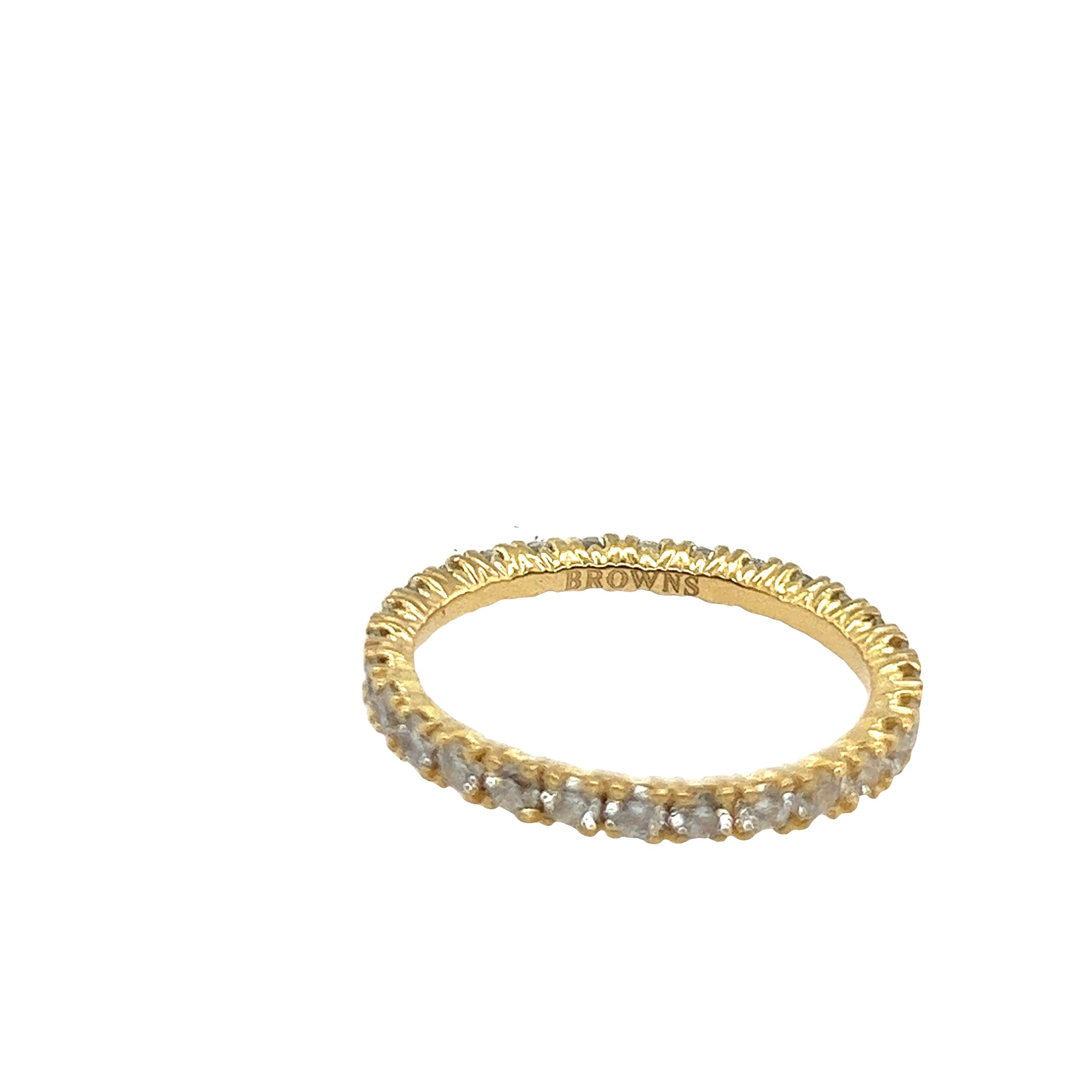 Browns 18ct Yellow Gold Diamond Full Eternity Ring Set With 1.06ct In Excellent Condition For Sale In London, GB