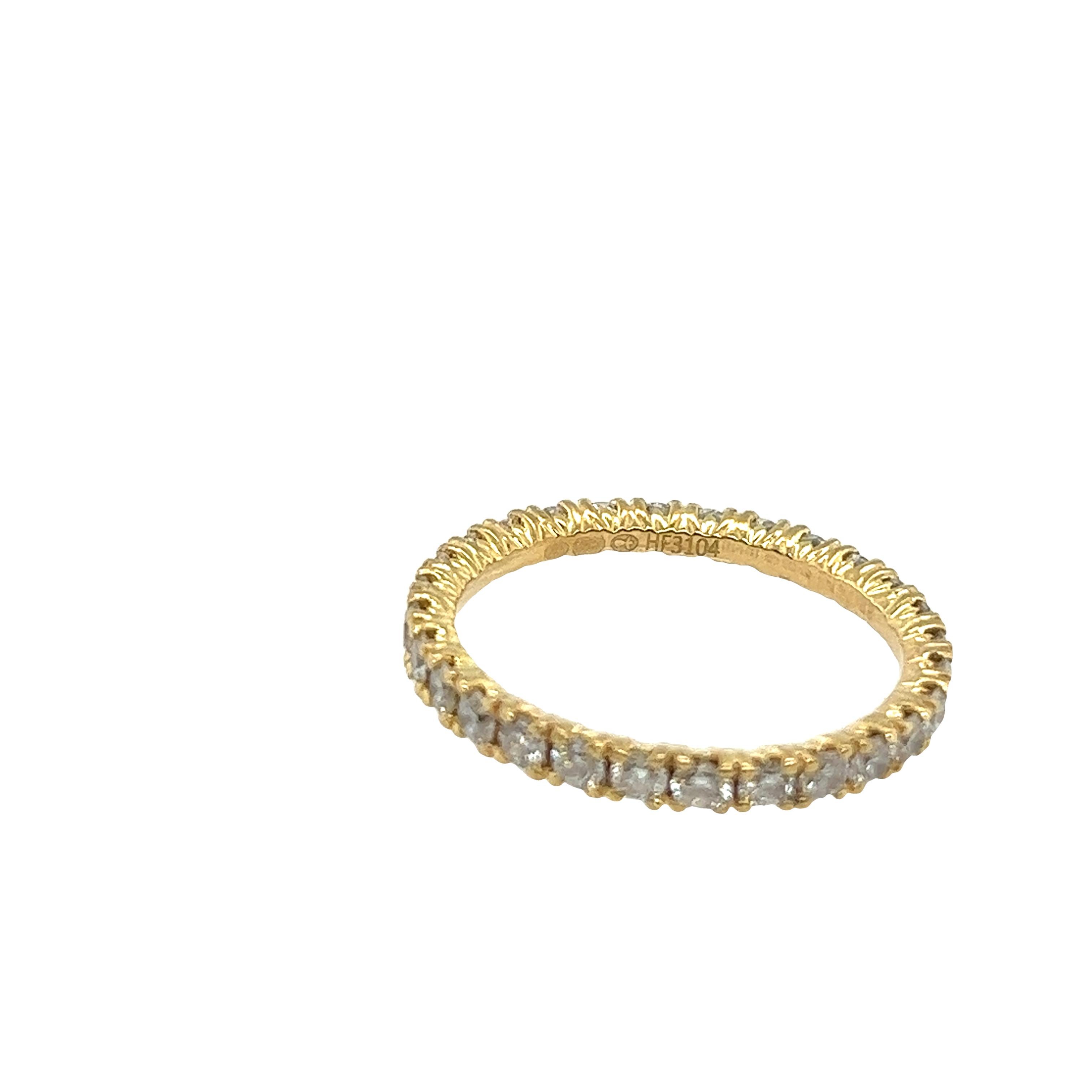 Women's or Men's Browns 18ct Yellow Gold Diamond Full Eternity Ring Set With 1.06ct For Sale