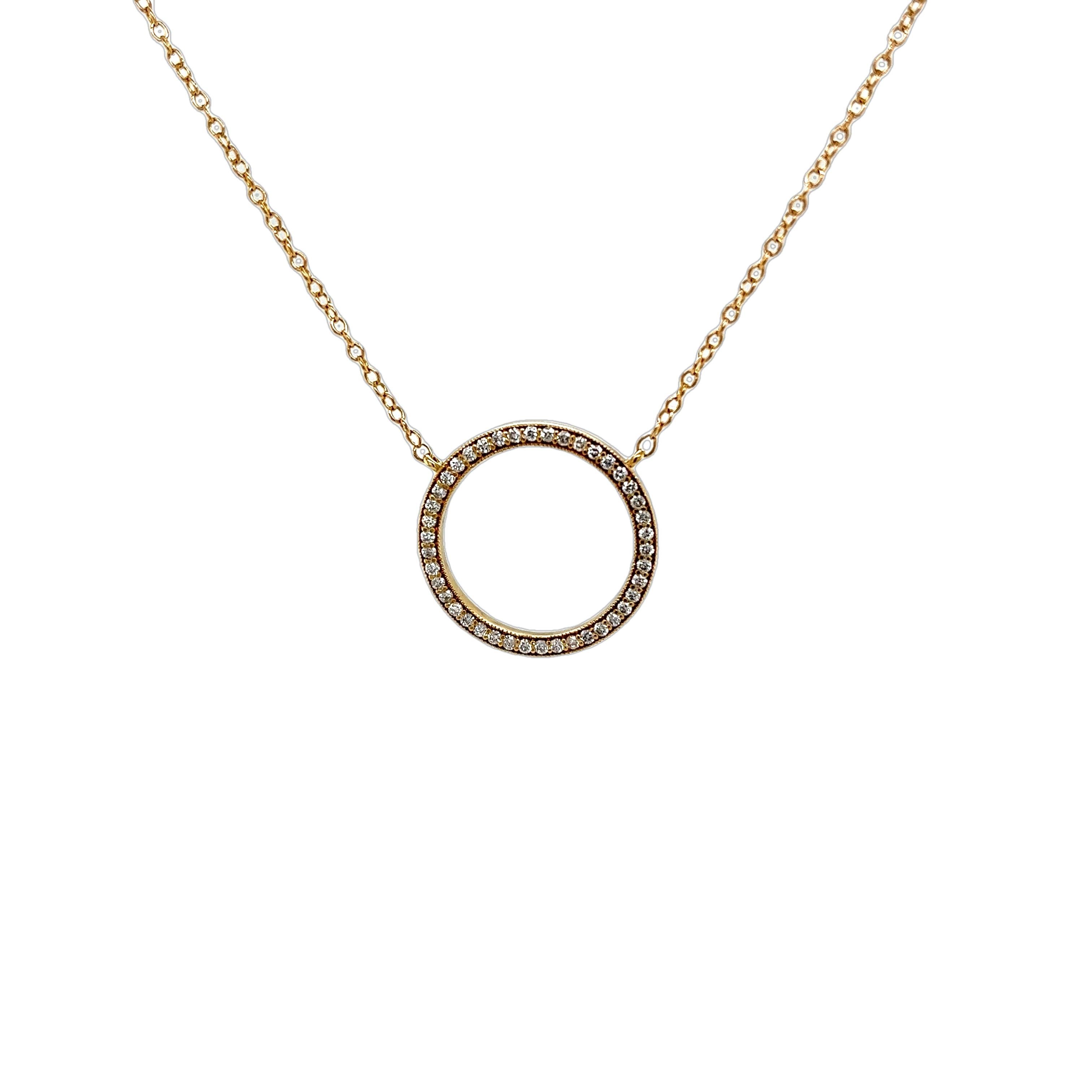 Pendentif Circle of Life bruns en or jaune 9 carats serti de diamants de 0,20 carat en vente 1