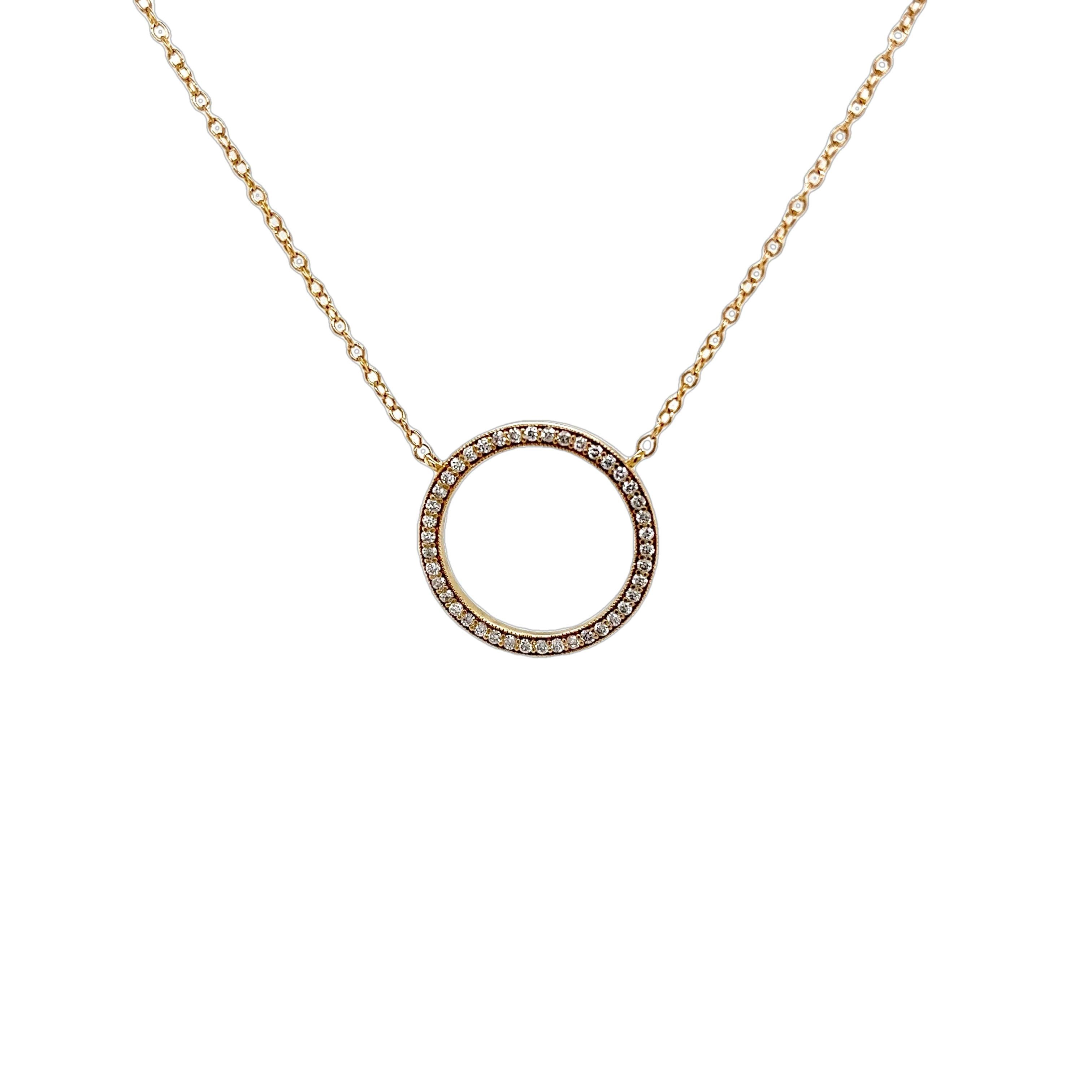 Browns 9ct Yellow Gold Diamond Circle of Life Pendant Set With 0.20ct Diamonds