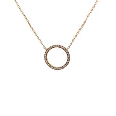 Browns 9ct Yellow Gold Diamond Circle of Life Pendant Set With 0.20ct Diamonds