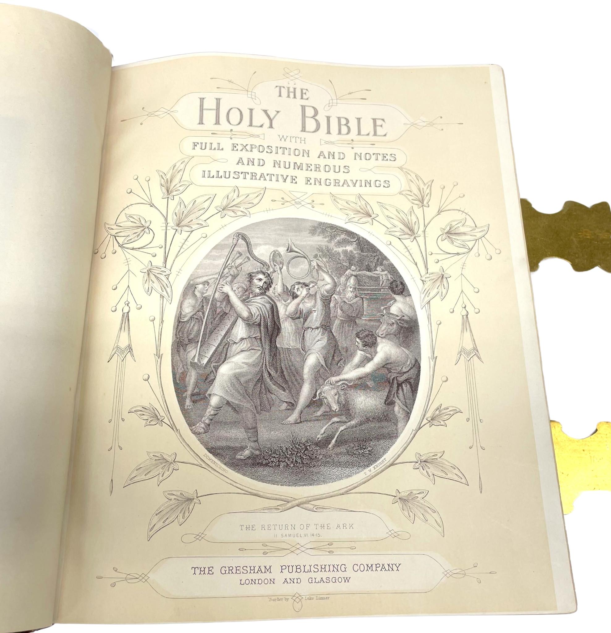 La Biblia Familiar Autointerpretativa de Brown, por el Revdo. John Brown, Ilustrado, 1880 En relieve en venta
