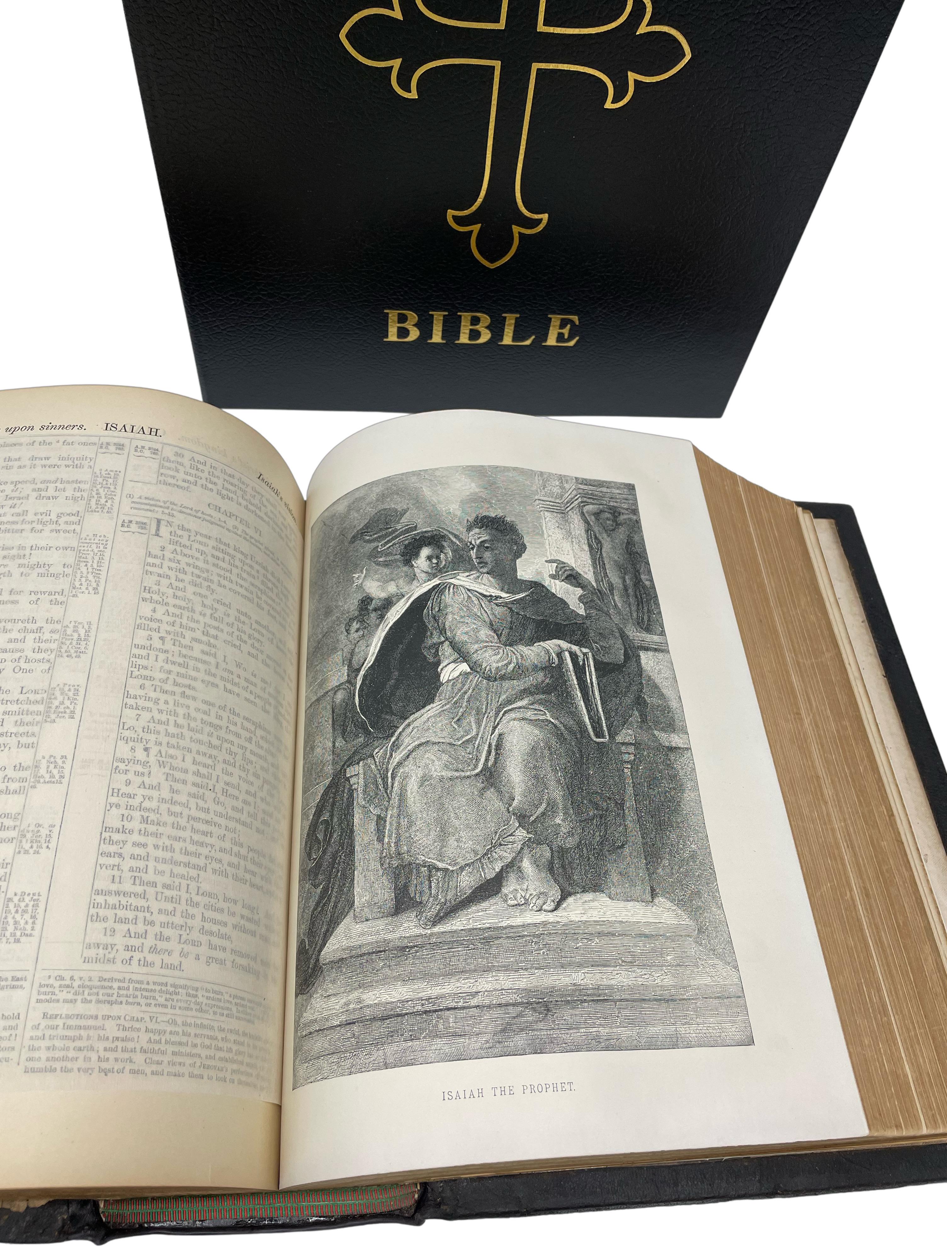 Carved Brown’s Self-Interpreting Family Bible by the Rev. John Brown, Illustrated, 1890