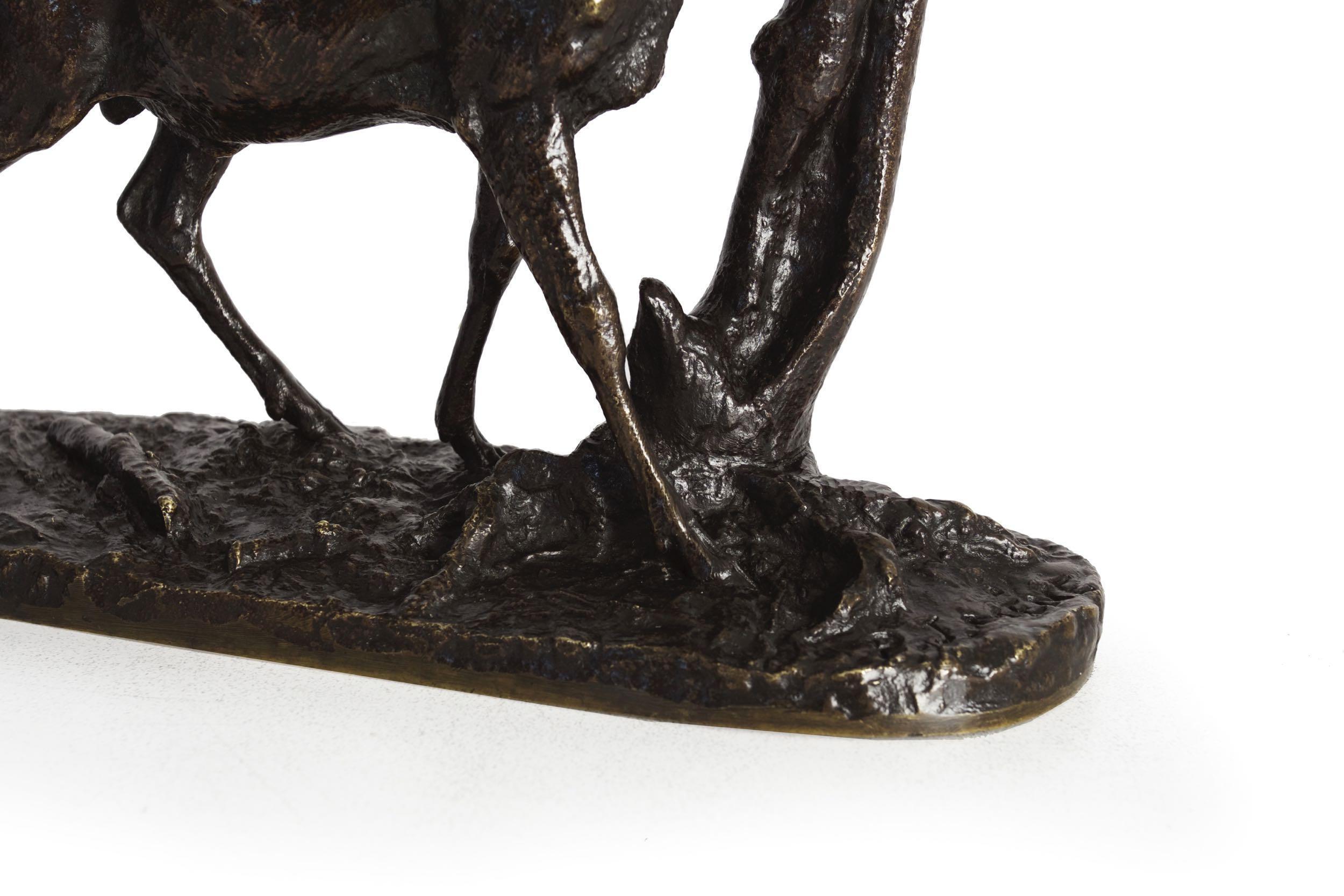 Sculpture française ancienne en bronze 1843 « Browsing Stag » de Pierre Jules Mene en vente 1