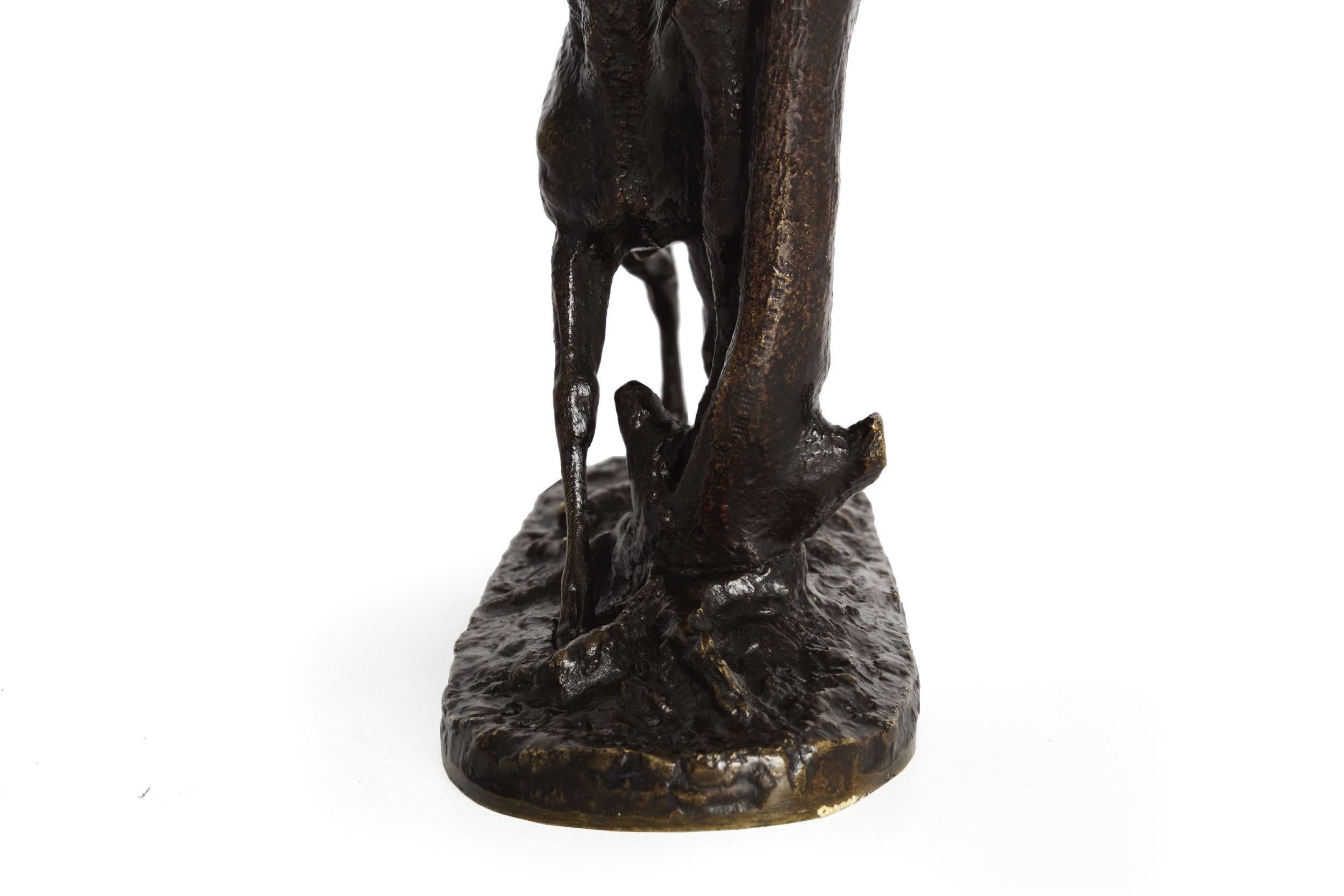 Sculpture française ancienne en bronze 1843 « Browsing Stag » de Pierre Jules Mene en vente 2