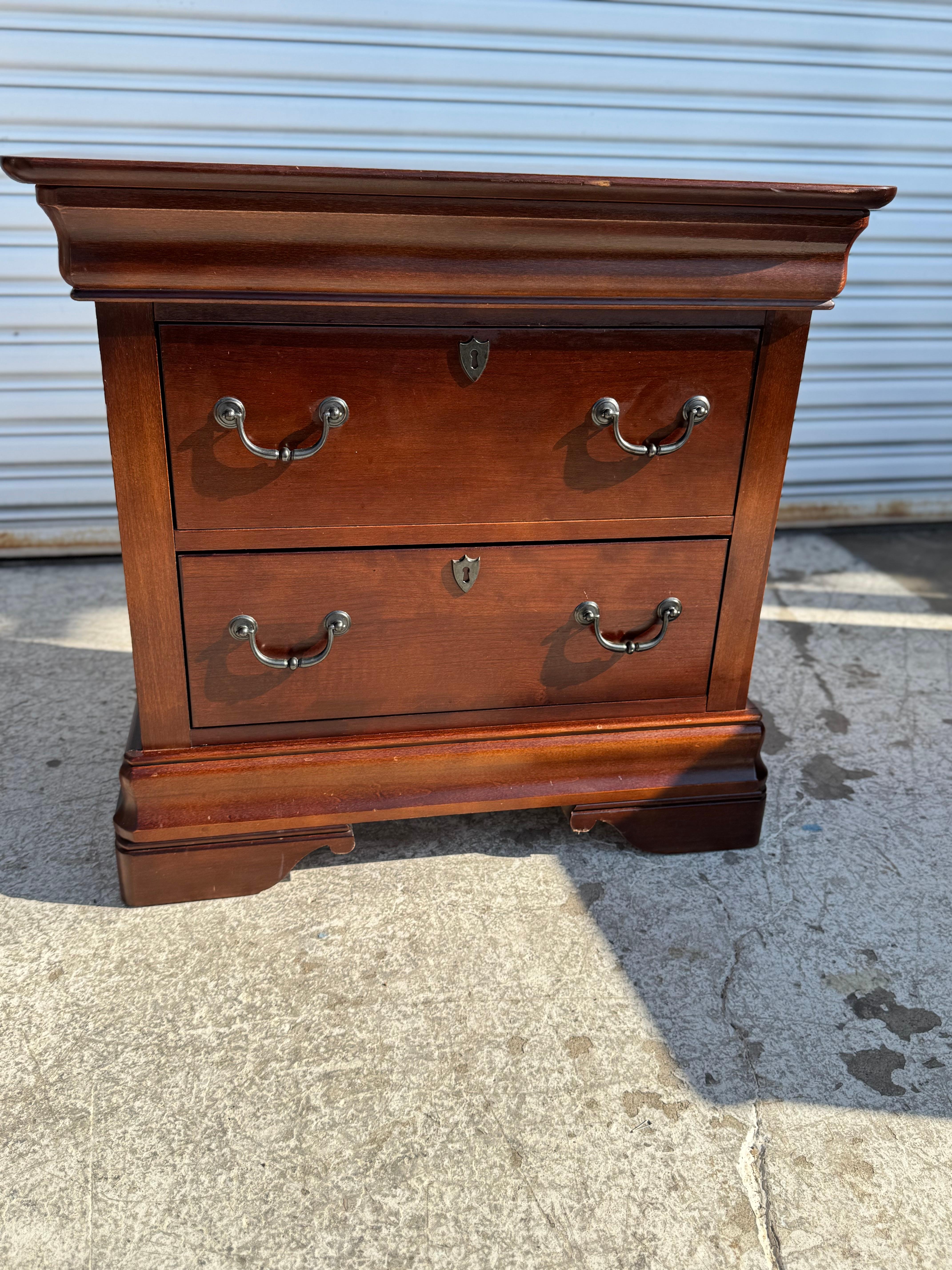 Modern Broyhill 2 Drawer Mahogany Chest For Sale