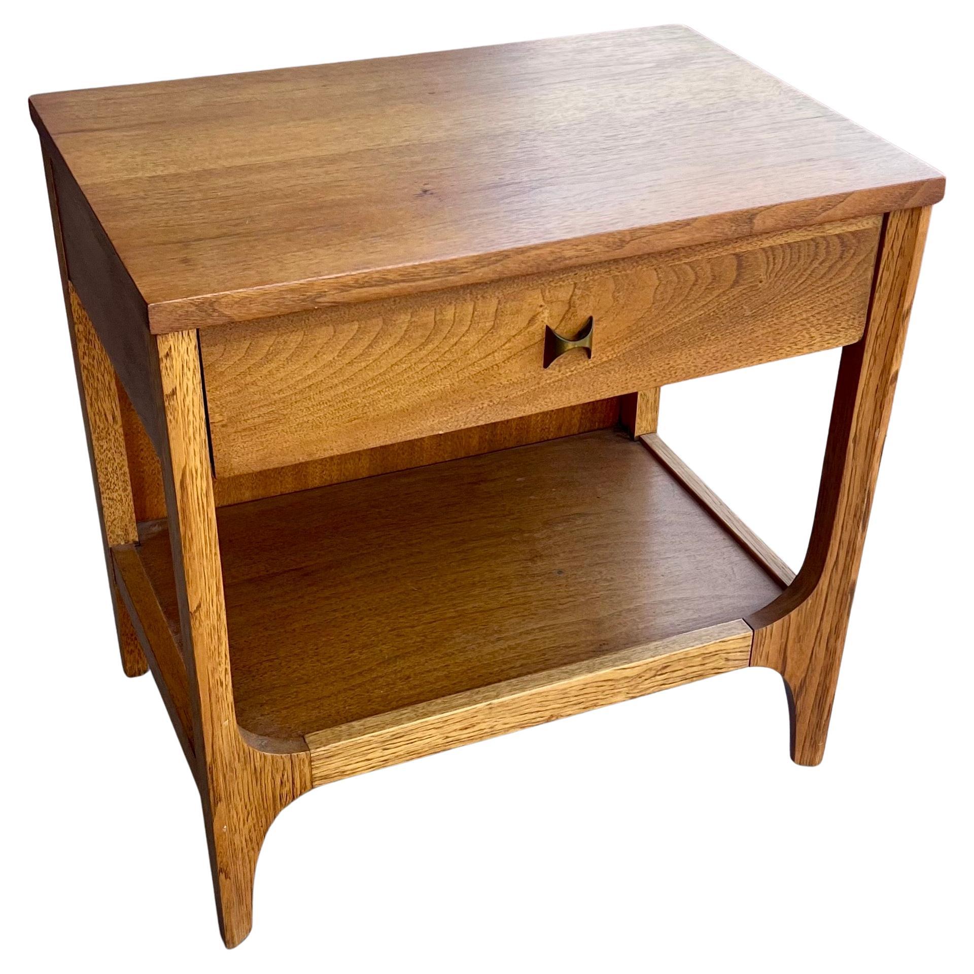 Mid-Century Modern Broyhill Brasilia American Mid Century Modern Walnut Nightstand For Sale