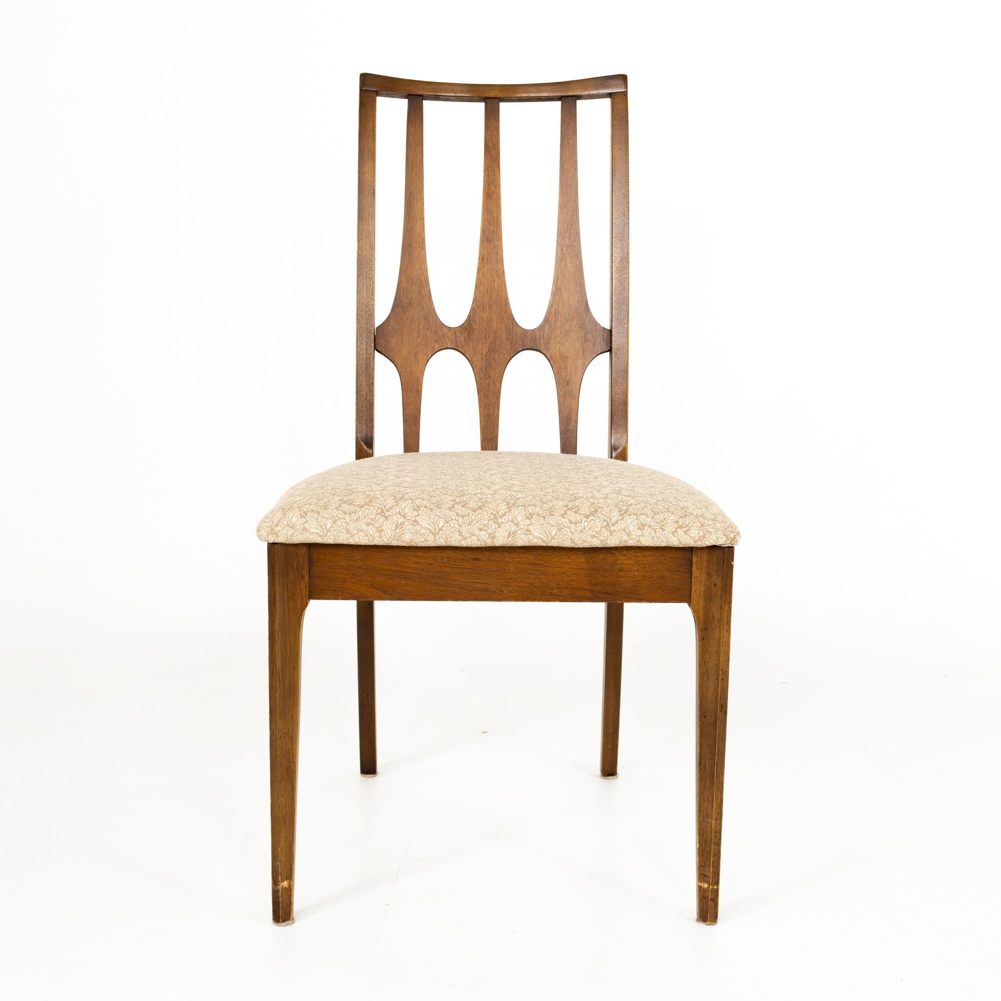 Late 20th Century Broyhill Brasilia Brutalist Mid Century Walnut Dining Chairs, Set of 4