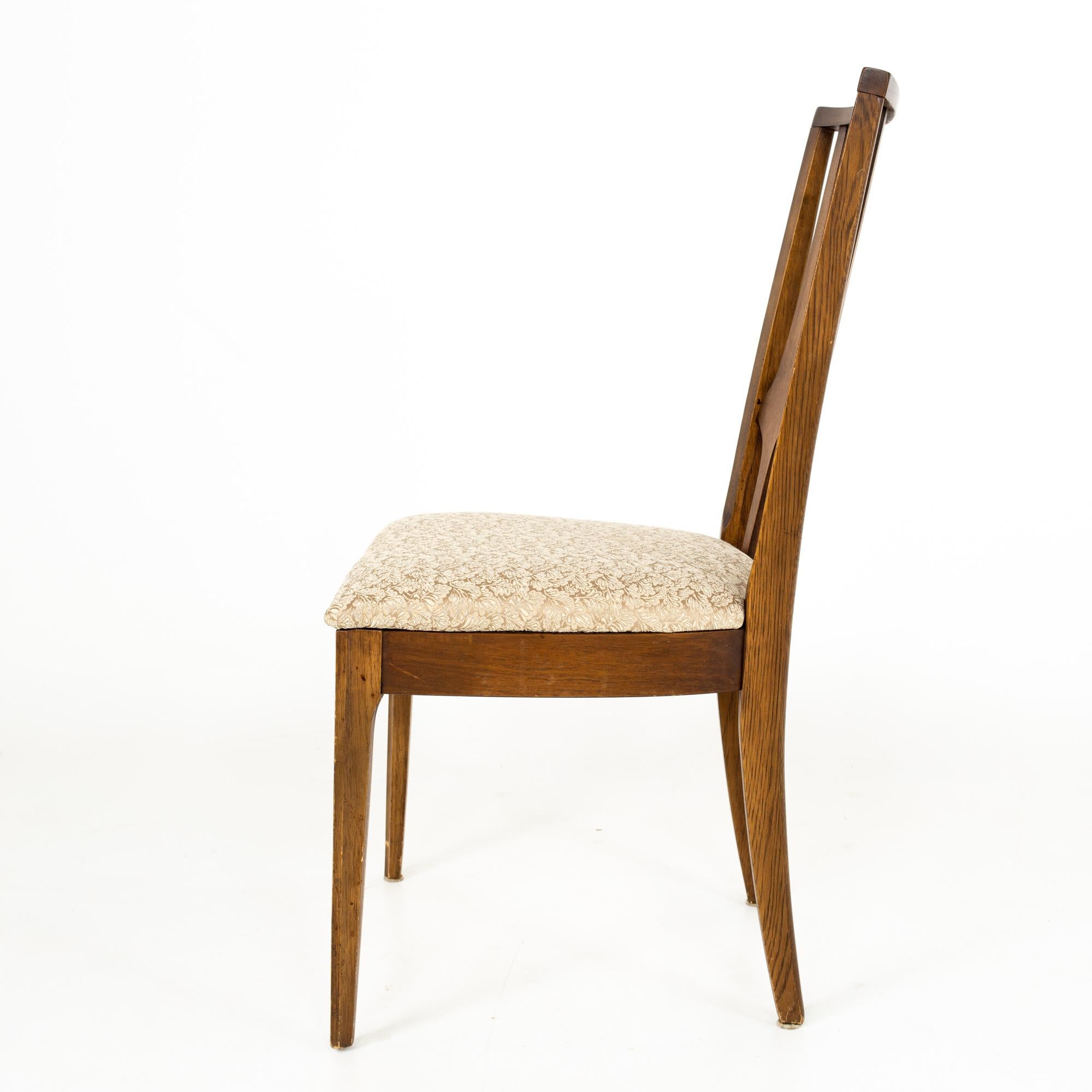 Broyhill Brasilia Brutalist Mid Century Walnut Dining Chairs, Set of 4 1