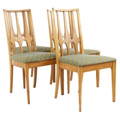 Broyhill Brasilia Brutalist Mid Century Walnut Dining Chairs, Set of 4
