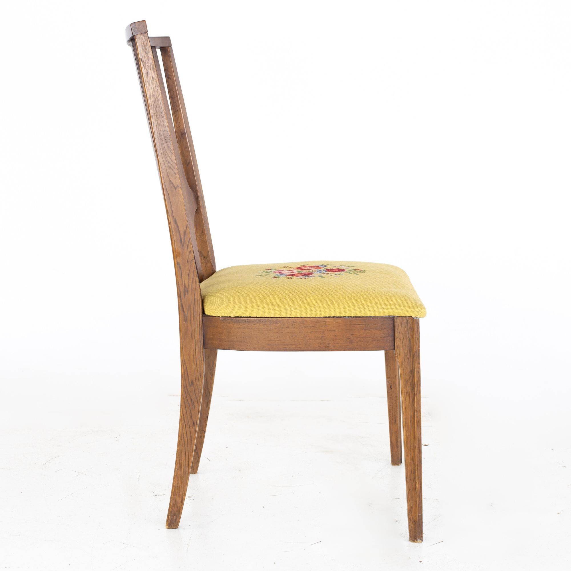 Broyhill Brasilia Brutalist Mid Century Walnut Dining Chairs, Set of 6 For Sale 4